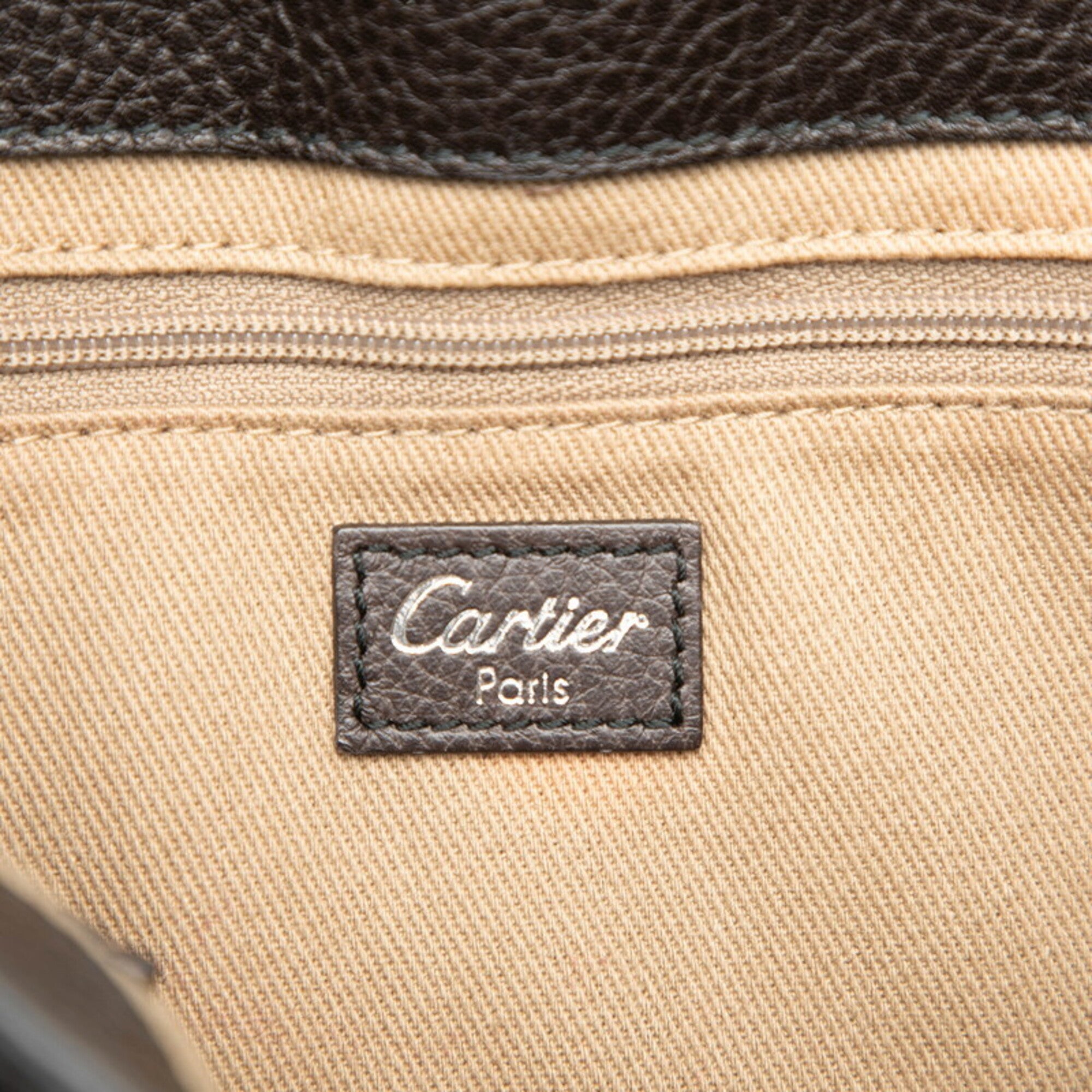 Cartier Marcello Black Leather Shoulder Bag (Pre-Owned)