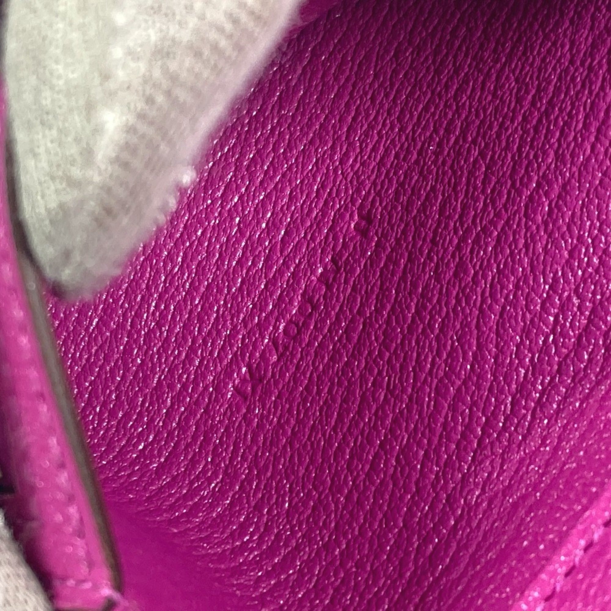 Hermes Pink Purple Chevre Leather Wallet (Tri-Fold) (Pre-Owned)
