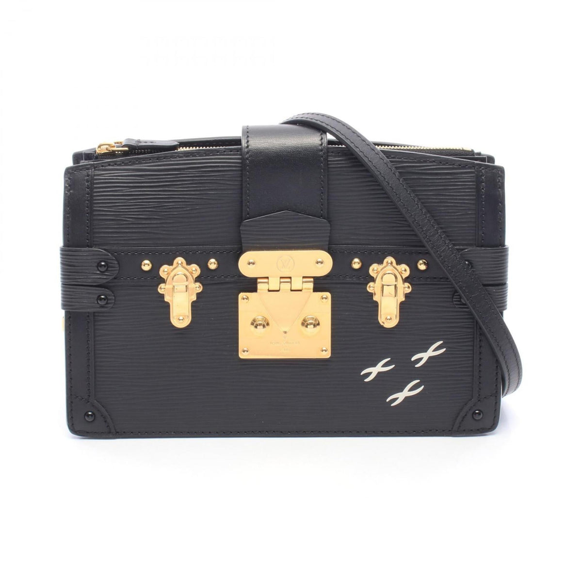 Louis Vuitton Black Leather Handbag Shoulder Bag (Pre-Owned)