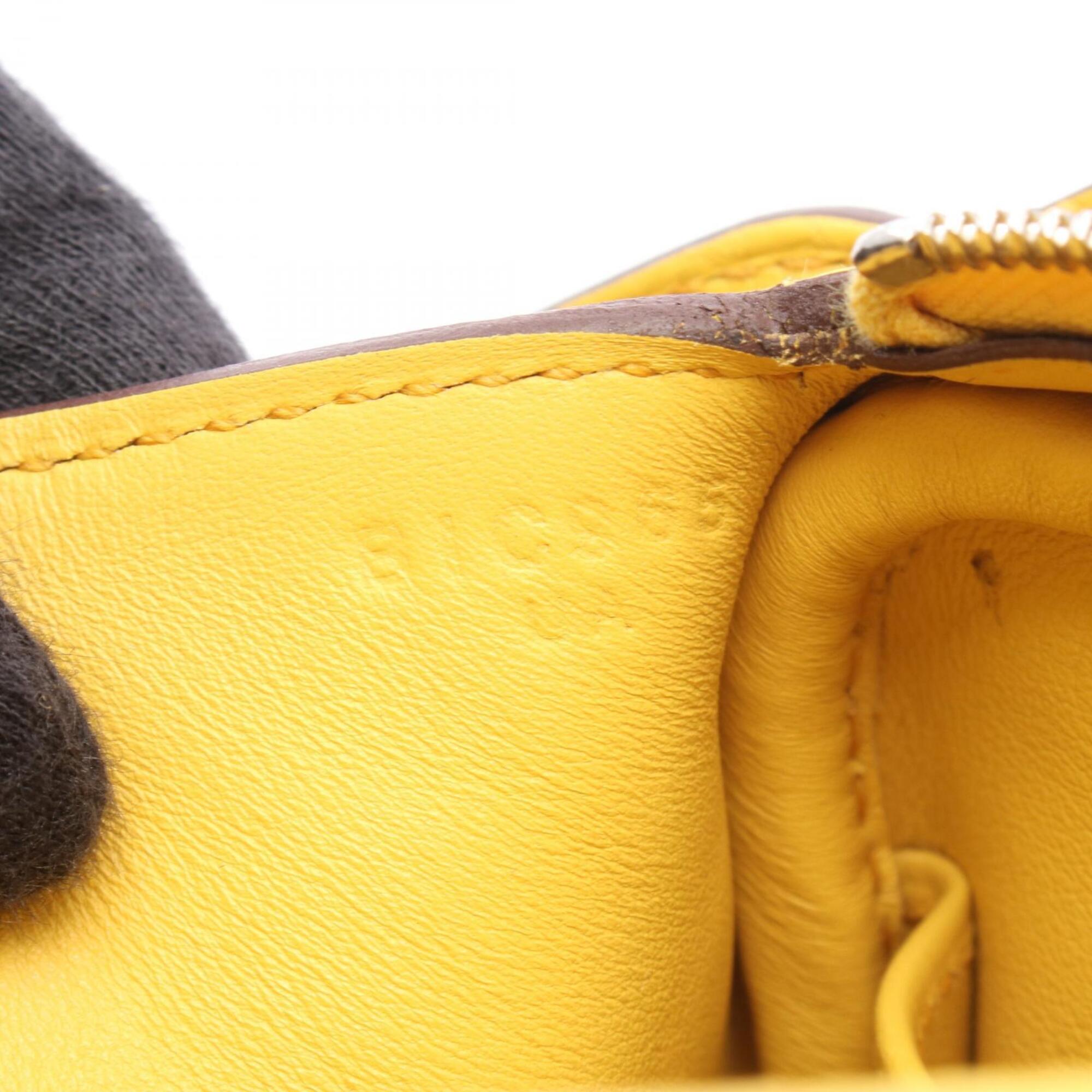 Hermes Yellow Taurillon Clemence Leather Handbag Shoulder Bag (Pre-Owned)