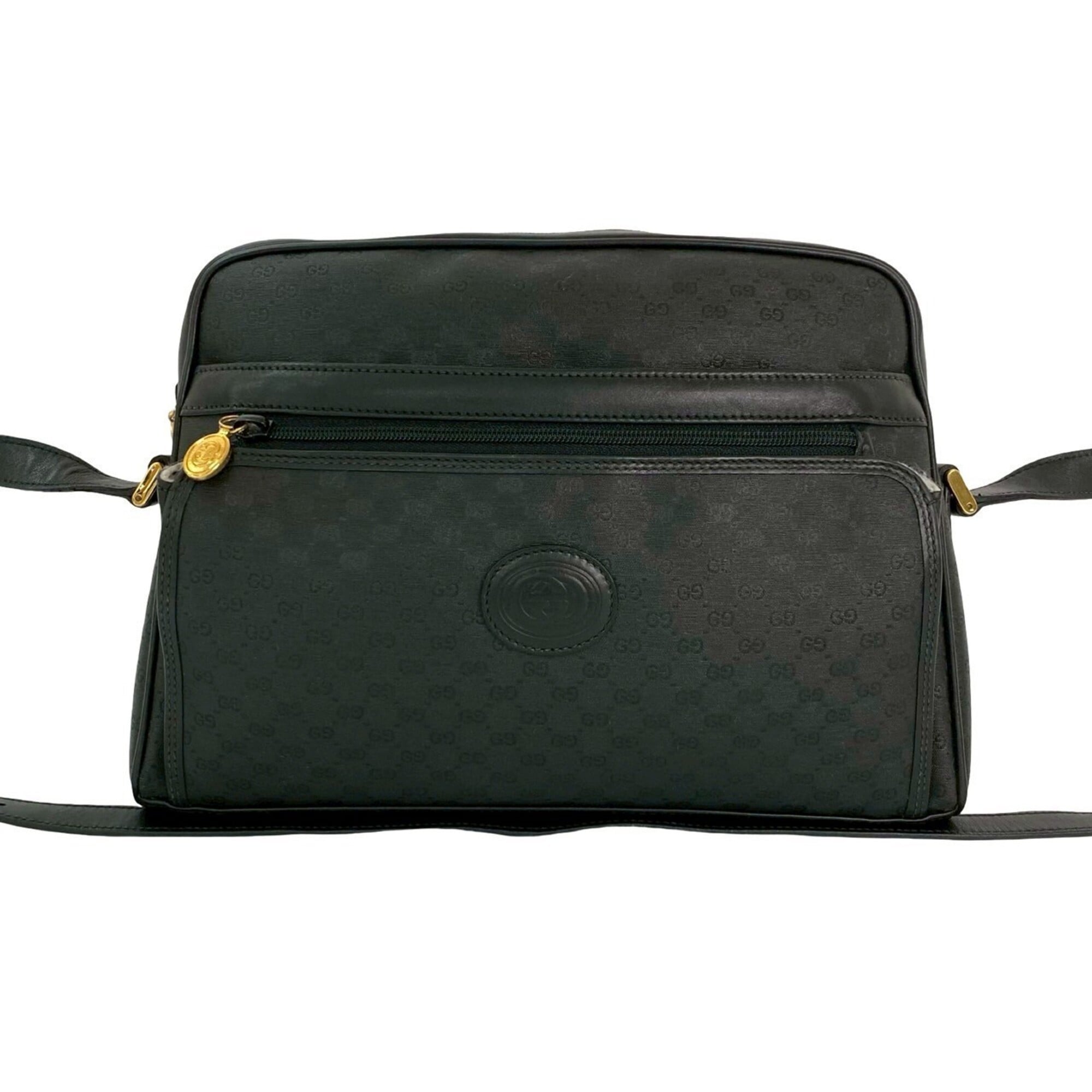 Gucci Black Leather Pvc Pochette Shoulder Bag (Pre-Owned)