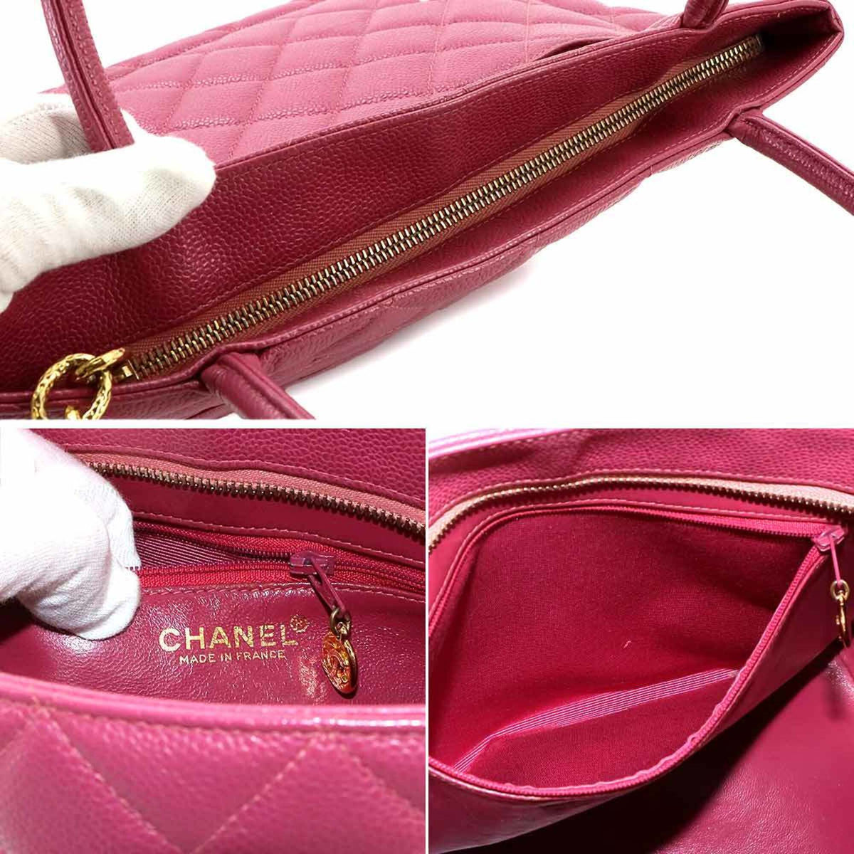 Chanel Pink Grained Calfskin Handbag Tote Bag (Pre-Owned)