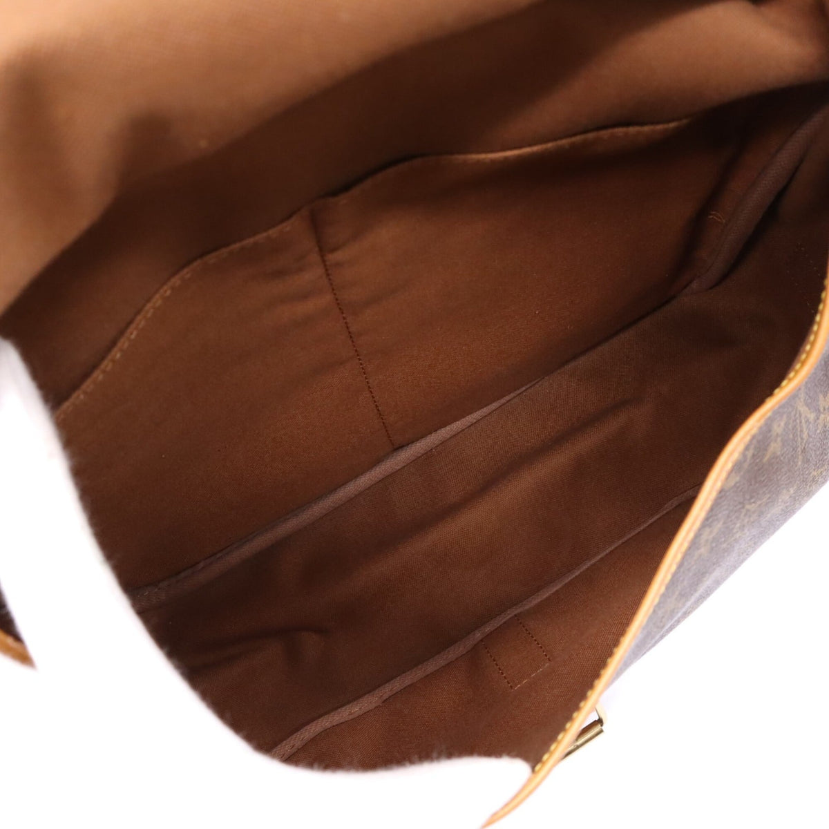 Louis Vuitton Monogram Beige Brown Coated Canvas Leather Shoulder Bag (Pre-Owned)