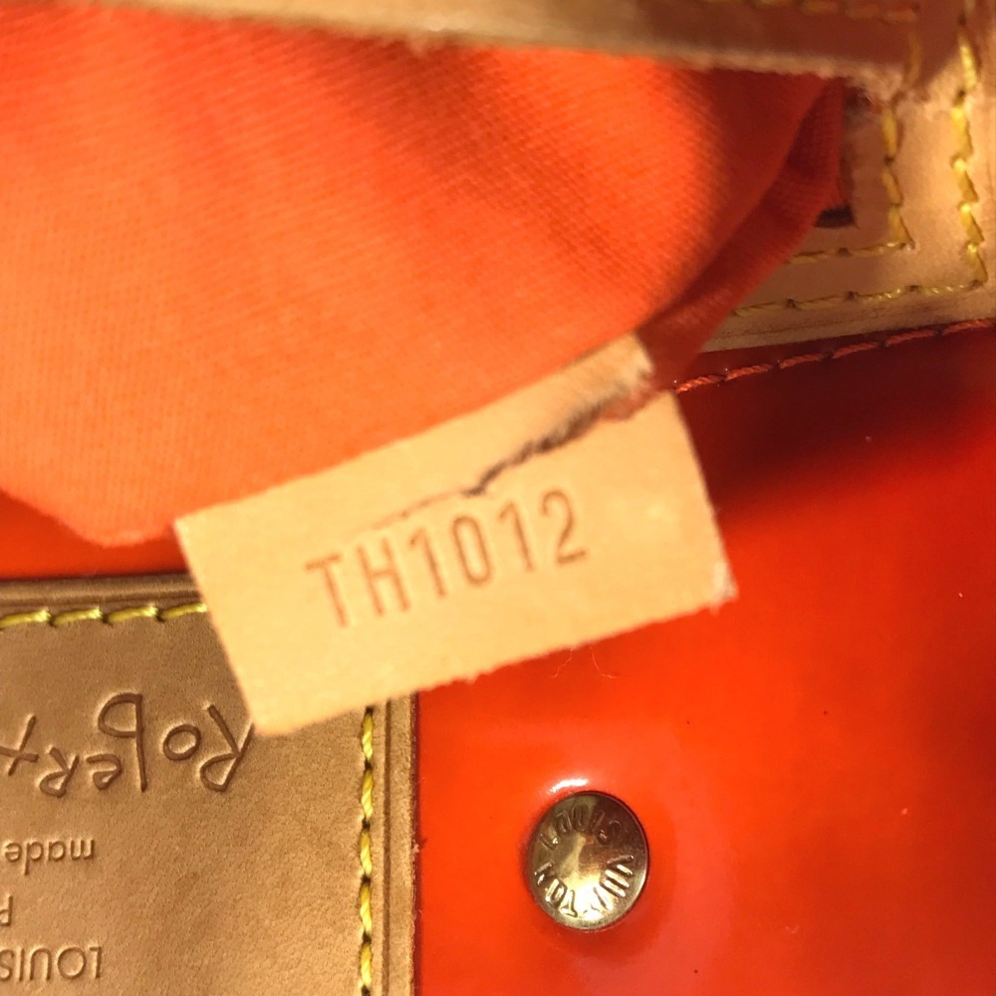 Louis Vuitton Orange Monogram Vernis Handbag Tote Bag (Pre-Owned)