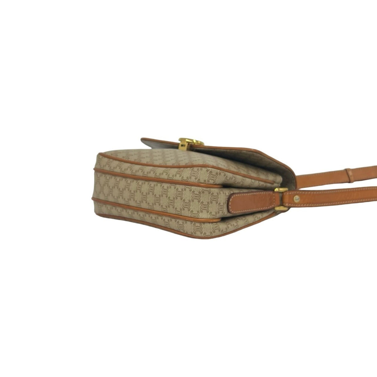 Celine Beige Brown Leather Pvc Pochette Shoulder Bag (Pre-Owned)