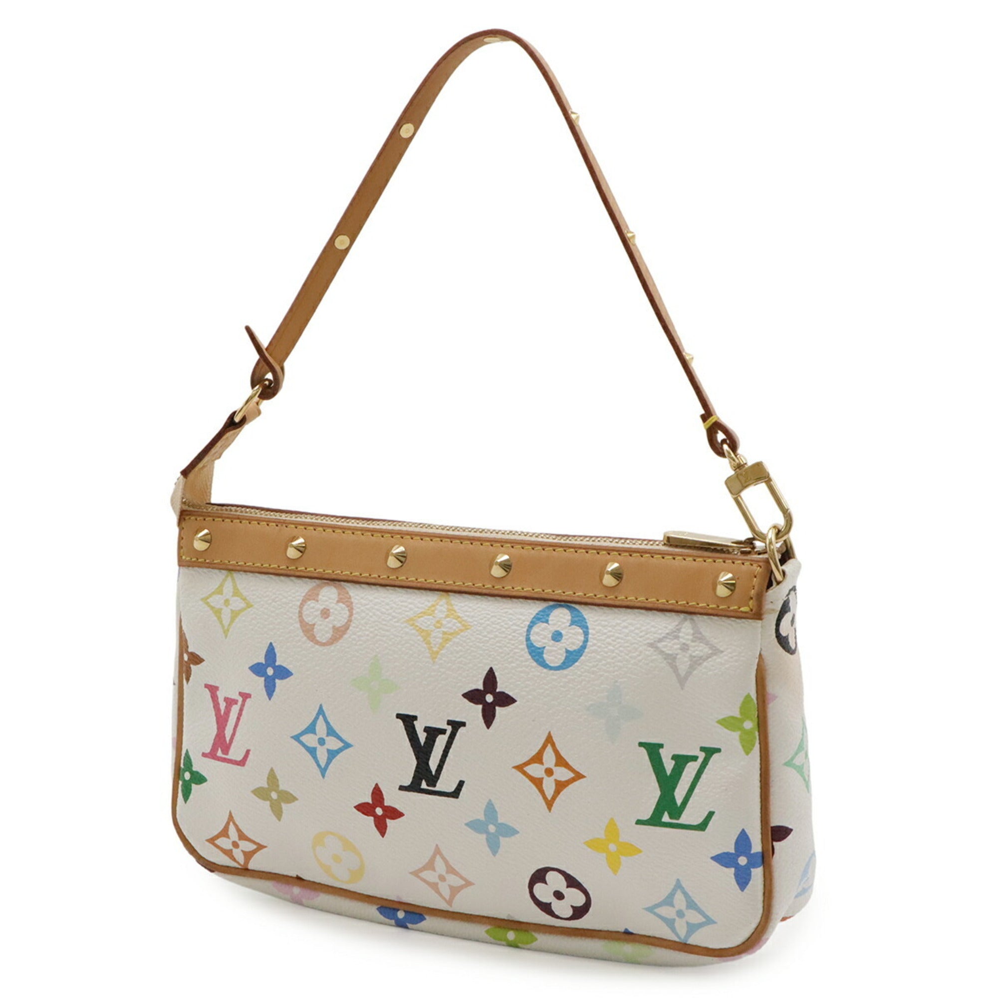 Louis Vuitton Blanc Monogram Multi-Color White Monogram Multicolore Handbag Pochette Pouch (Pre-Owned)