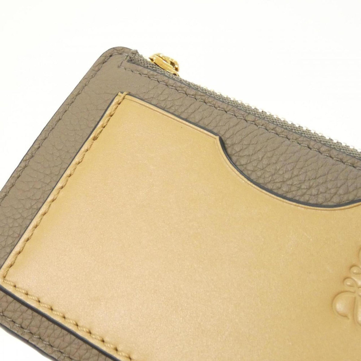 Loewe Gold Beige Leather Coin Purse/Coin Case (Pre-Owned)