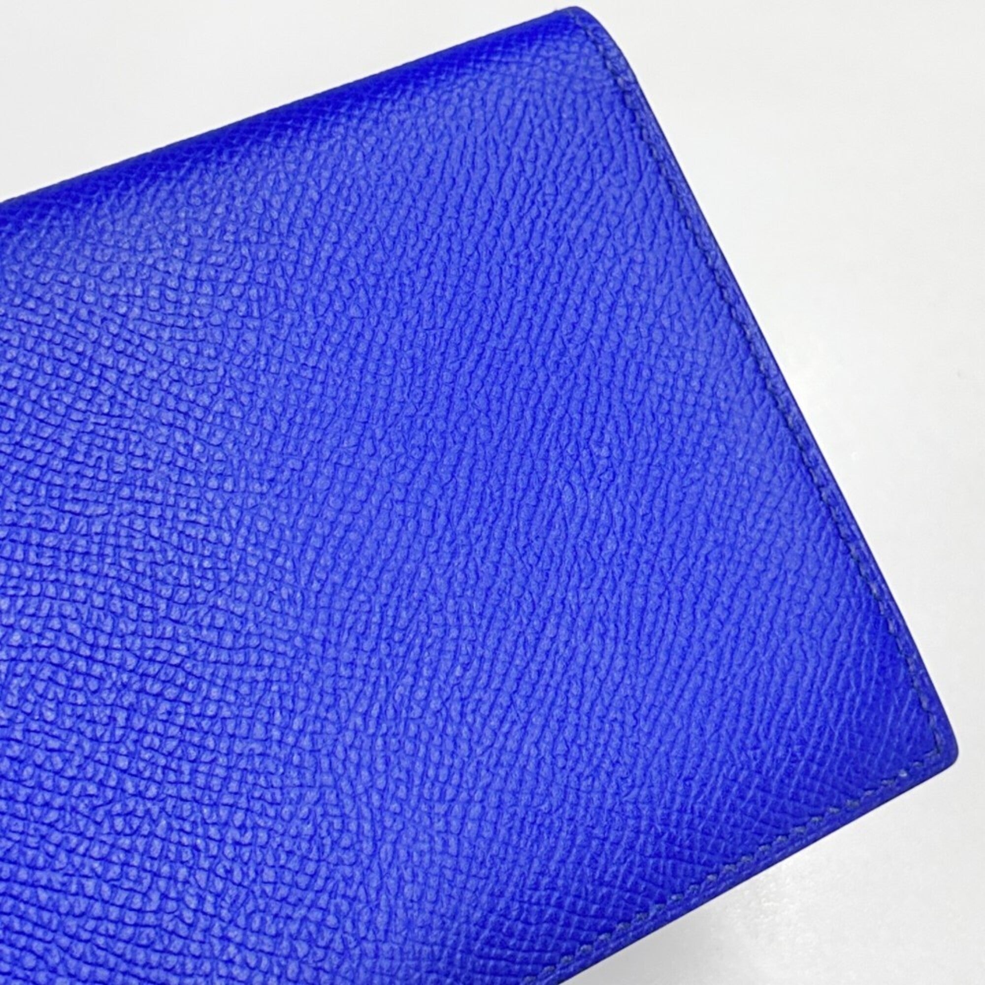 Hermes Mc2 Black Blue Gray Epsom Leather Long Wallet (Bi-Fold) (Pre-Owned)