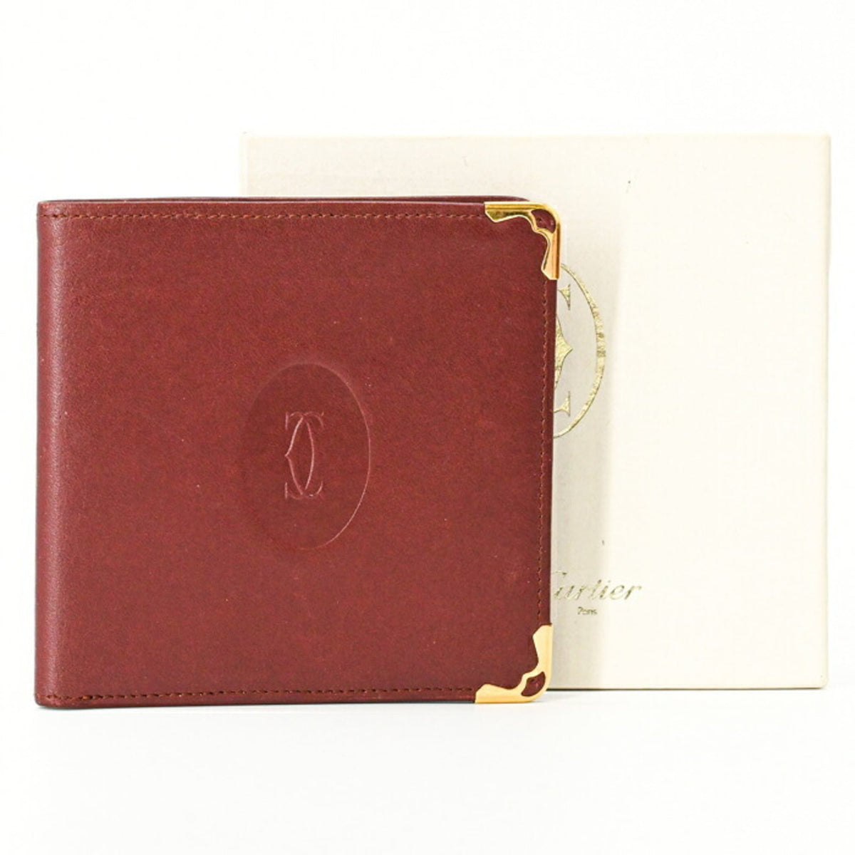 Cartier Must Bordeaux Leather Wallet (Bi-Fold) (Pre-Owned)