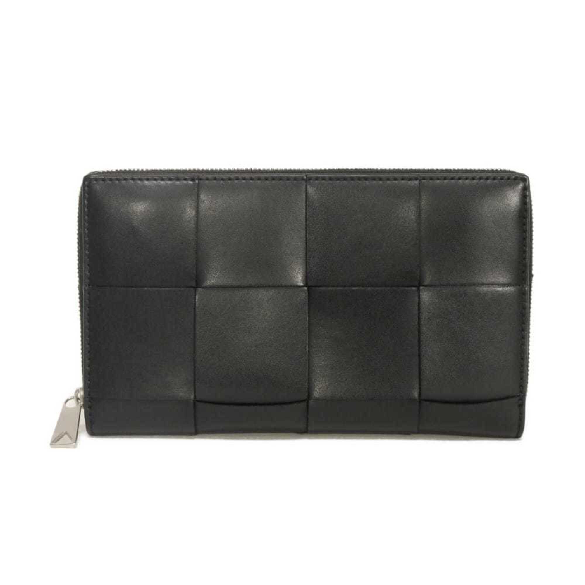 Bottega Veneta Black Intrecciato Long Wallet (Bi-Fold) (Pre-Owned)