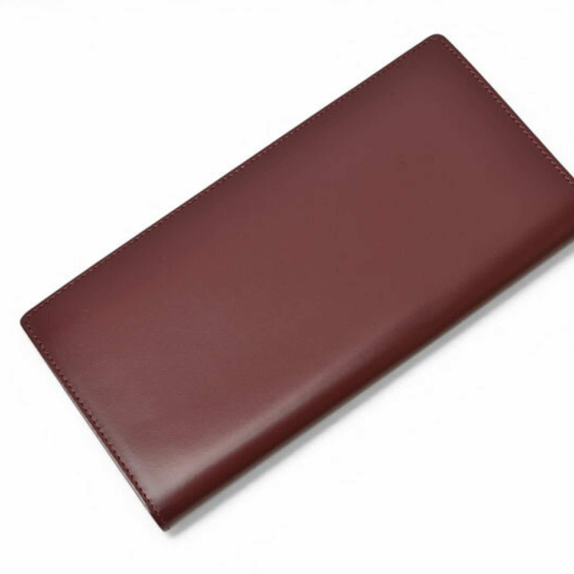 Cartier Bordeaux Leather Long Wallet (Bi-Fold) (Pre-Owned)