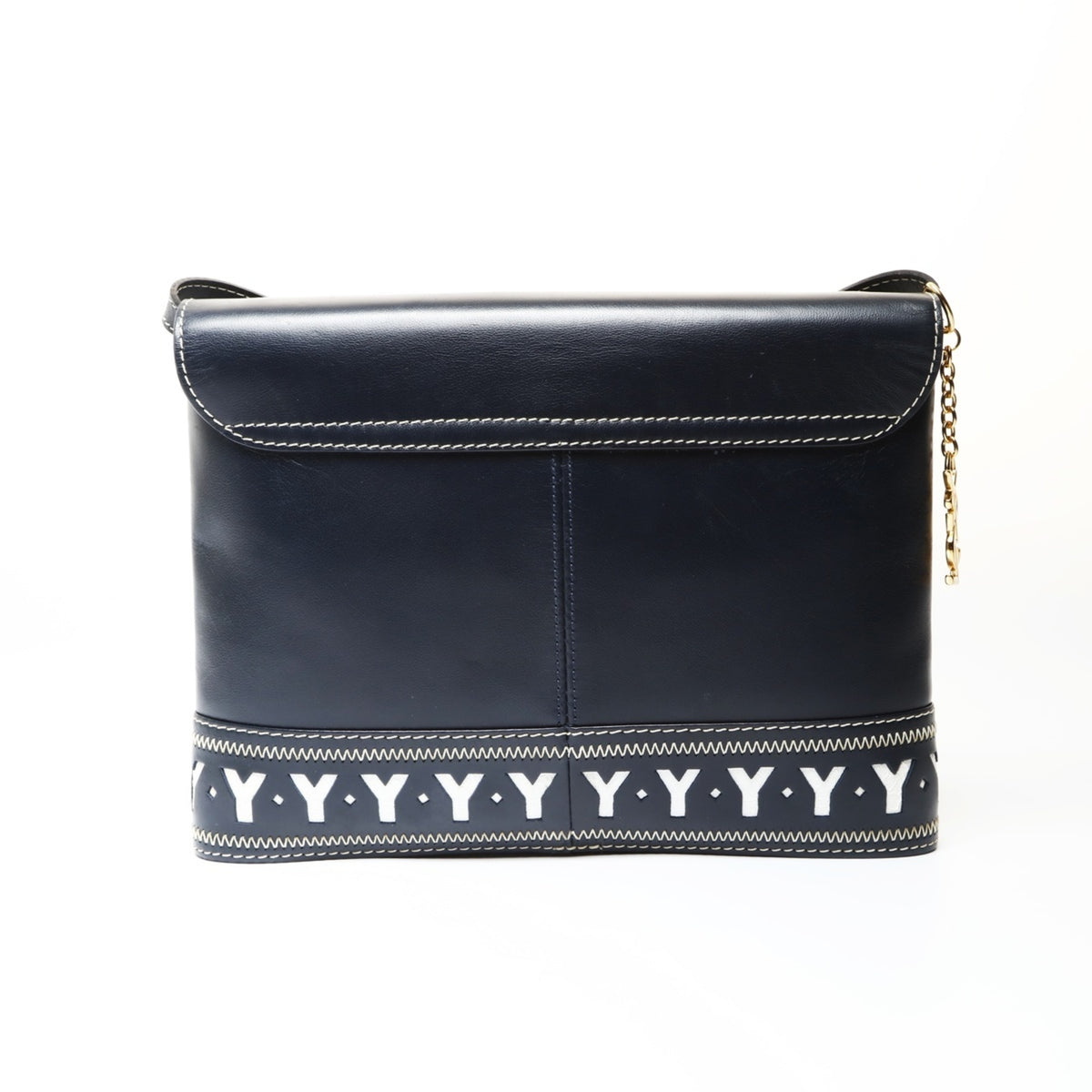 Yves Saint Laurent Navy Leather Shoulder Bag (Pre-Owned)