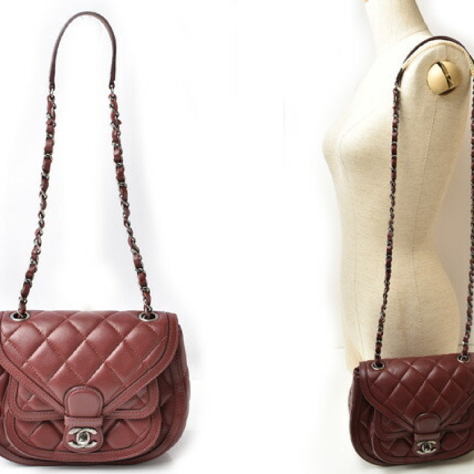 Chanel Bordeaux Saddle Bag Shoulder Bag (Pre-Owned)
