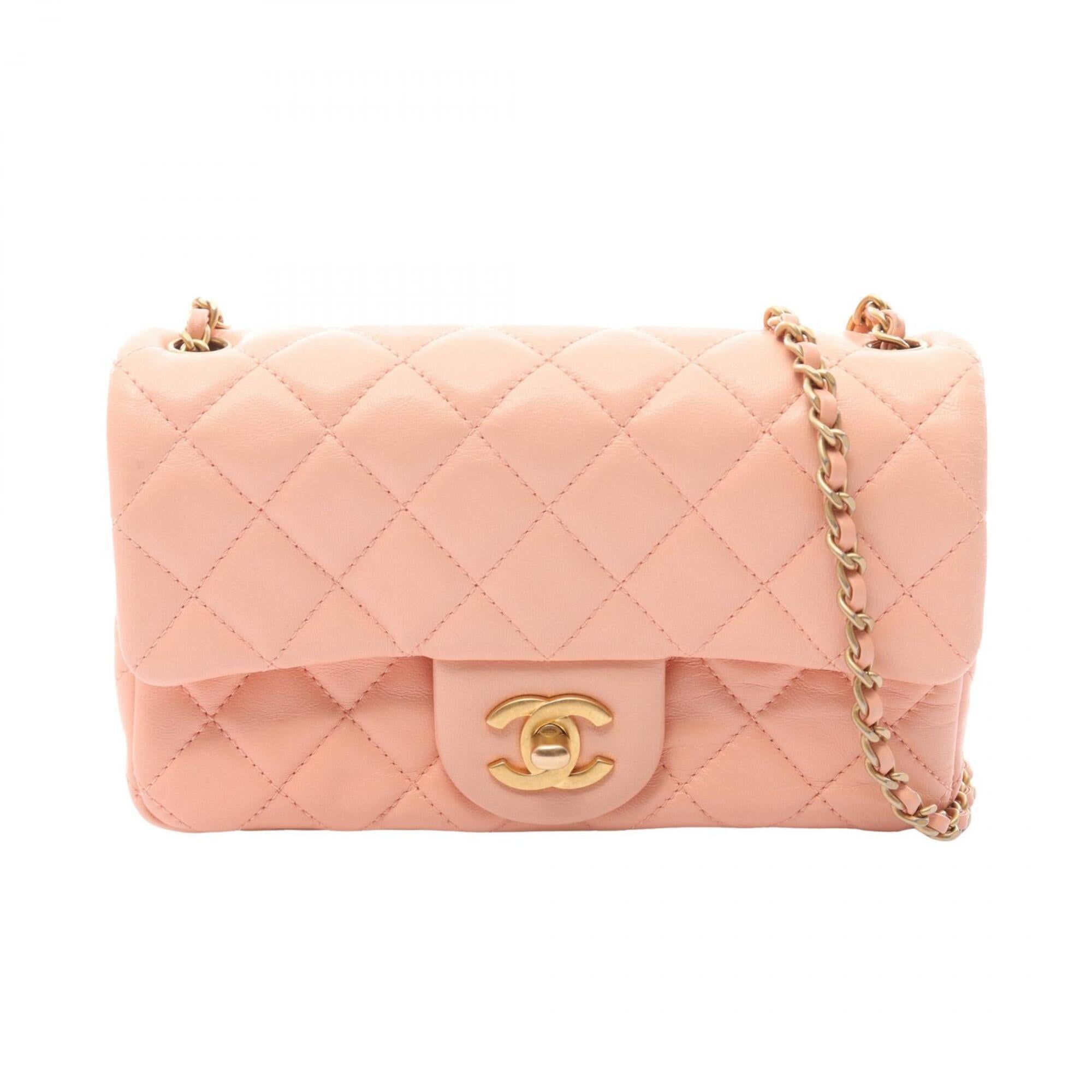 Chanel Pink Leather Handbag Shoulder Bag (Pre-Owned)