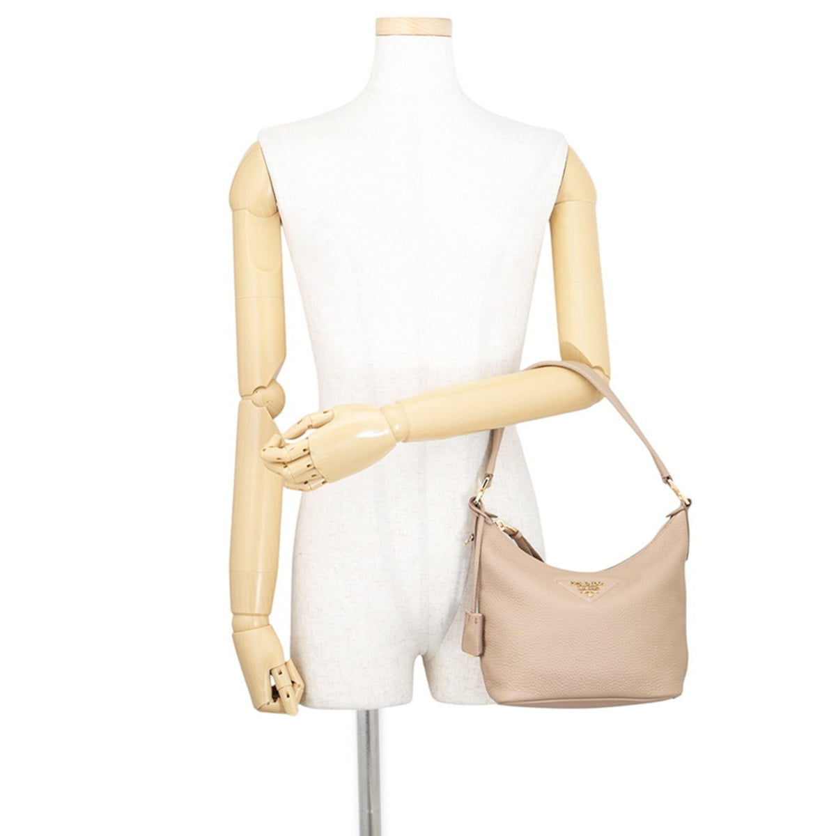Prada Beige Leather Handbag Shoulder Bag (Pre-Owned)