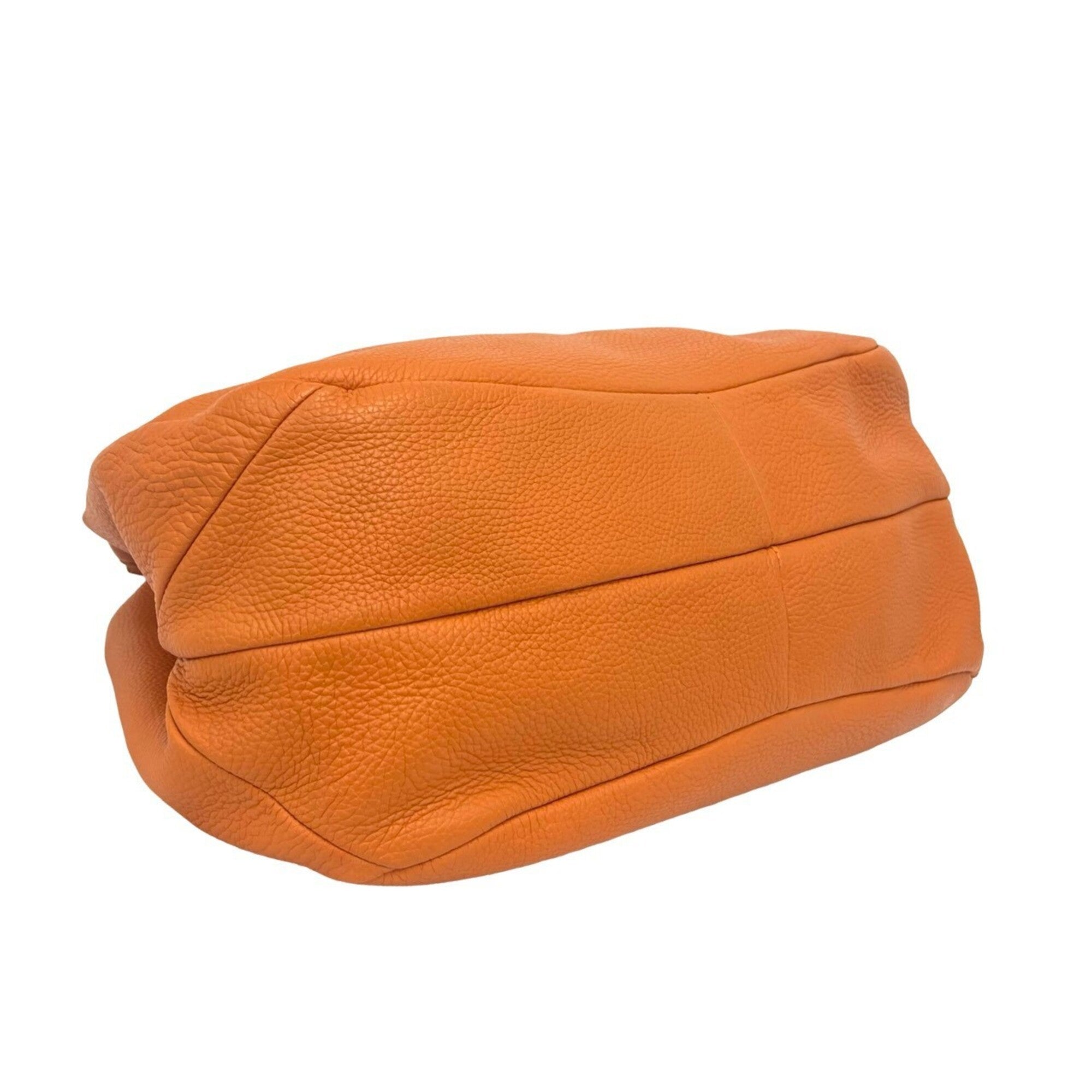Bottega Veneta Orange Leather Handbag Shoulder Bag Tote Bag (Pre-Owned)
