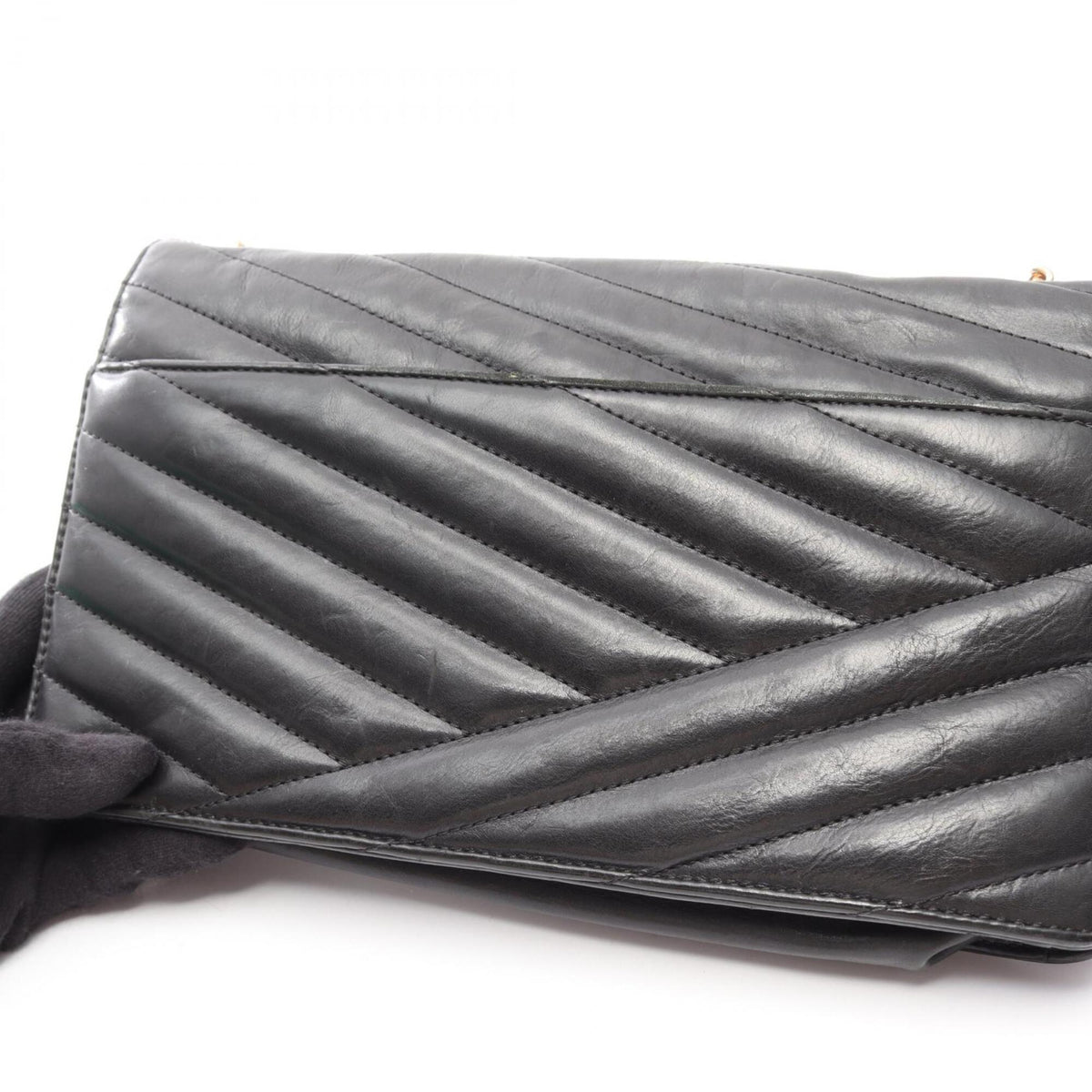 Chanel Black Leather Handbag Shoulder Bag (Pre-Owned)