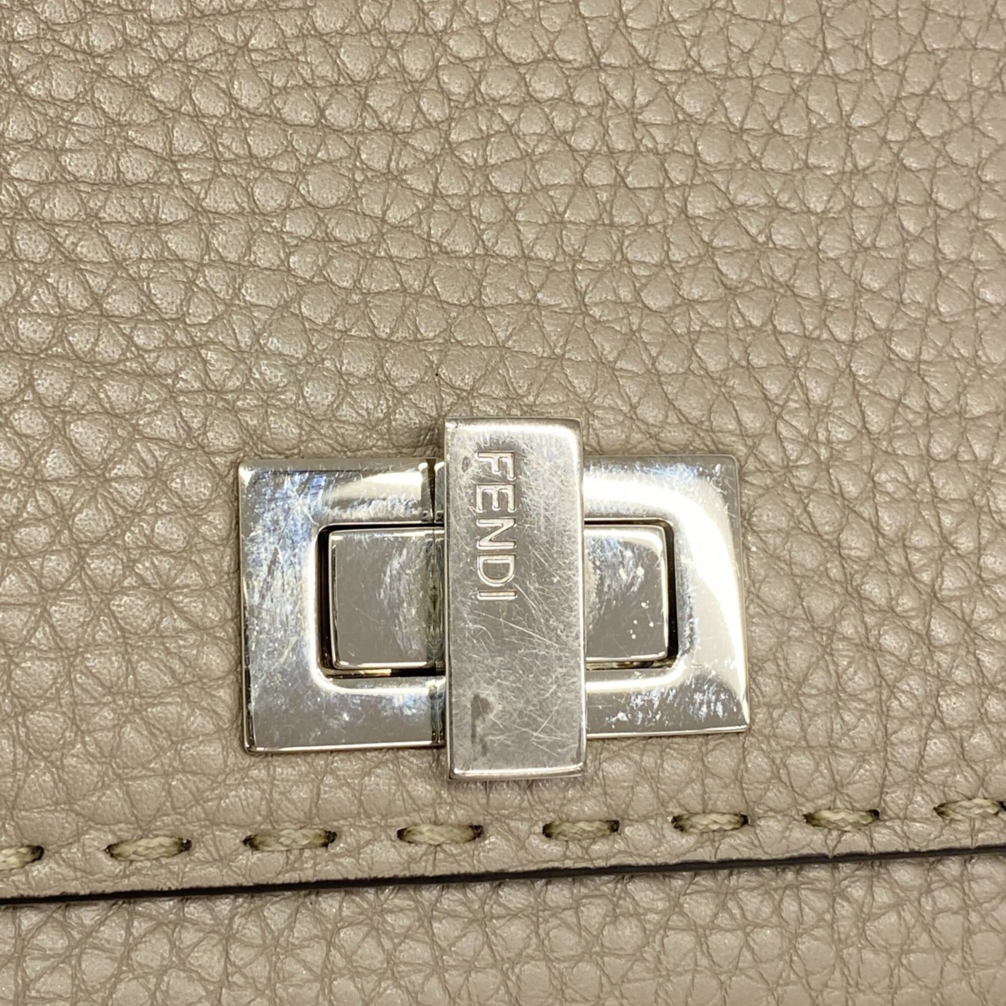 Fendi Beige Leather Long Wallet (Bi-Fold) (Pre-Owned)