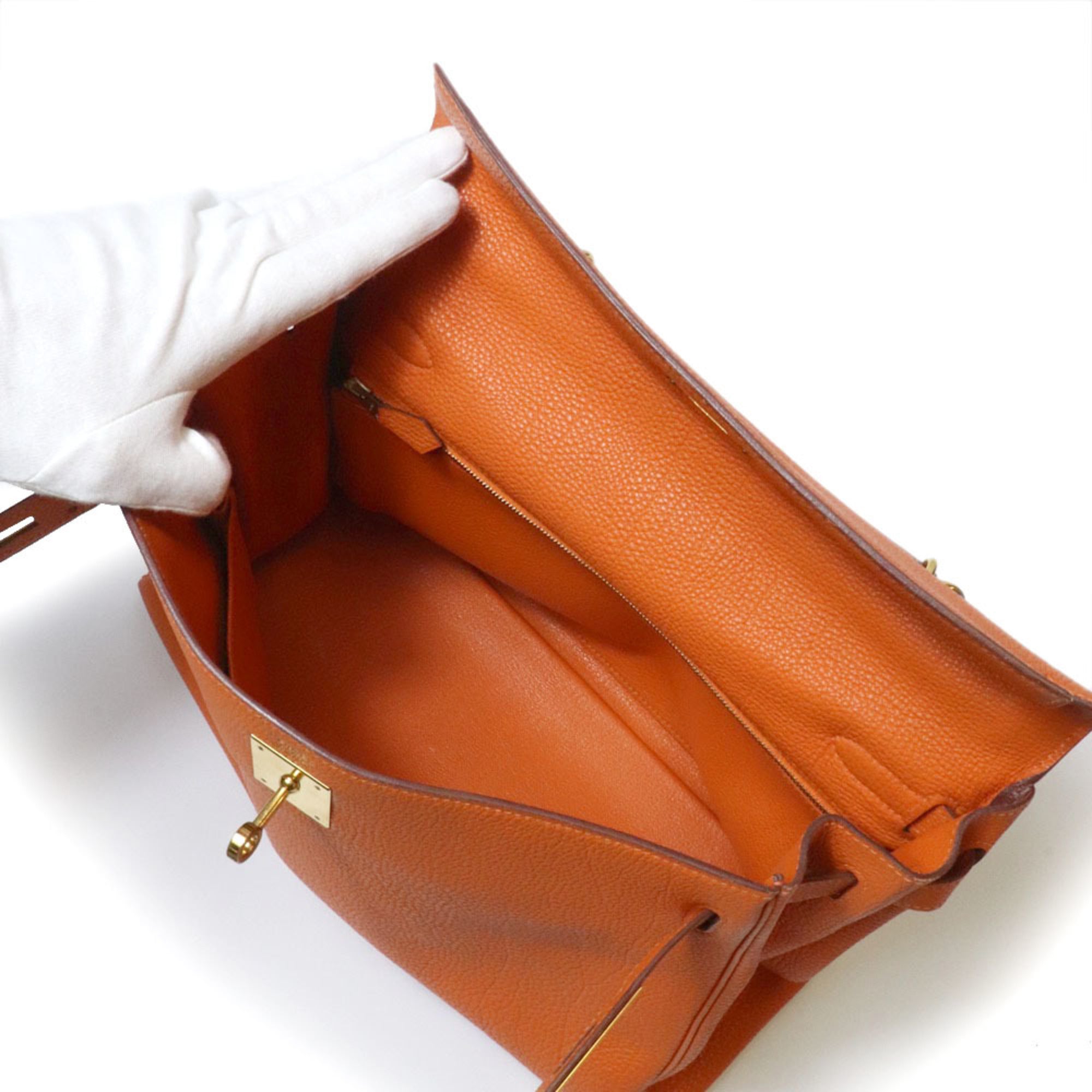 Hermes Orange Togo Leather Handbag Shoulder Bag (Pre-Owned)