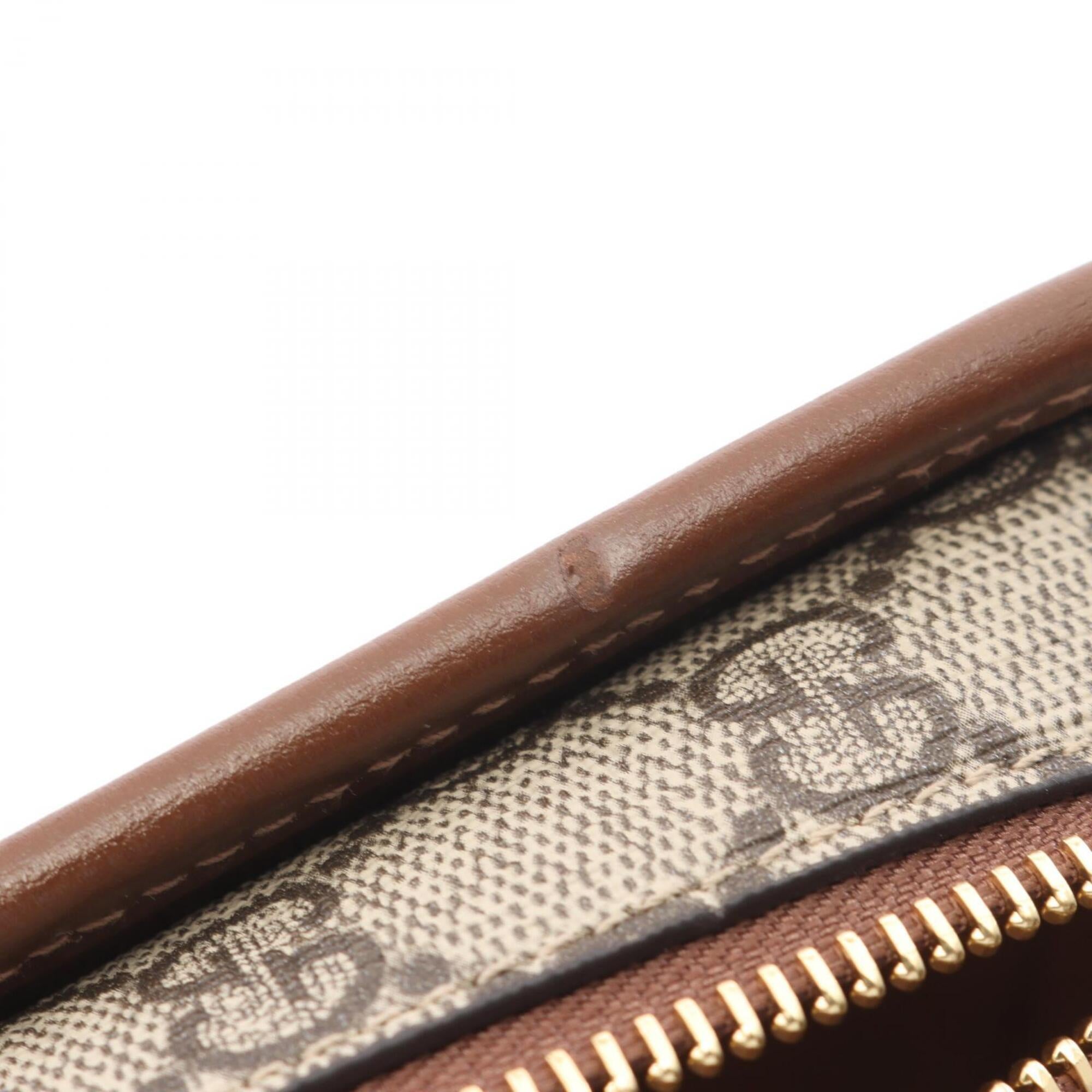 Gucci Beige Brown Coated Canvas Leather Handbag Shoulder Bag (Pre-Owned)