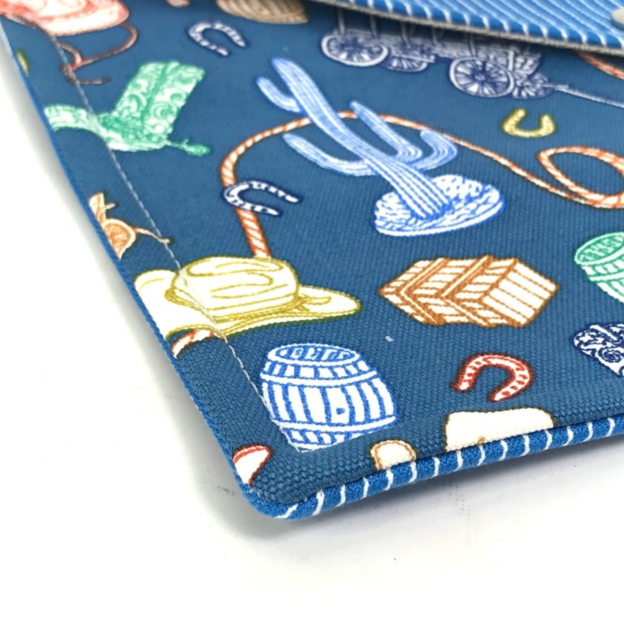 Hermes Blue Cotton Pouch (Pre-Owned)