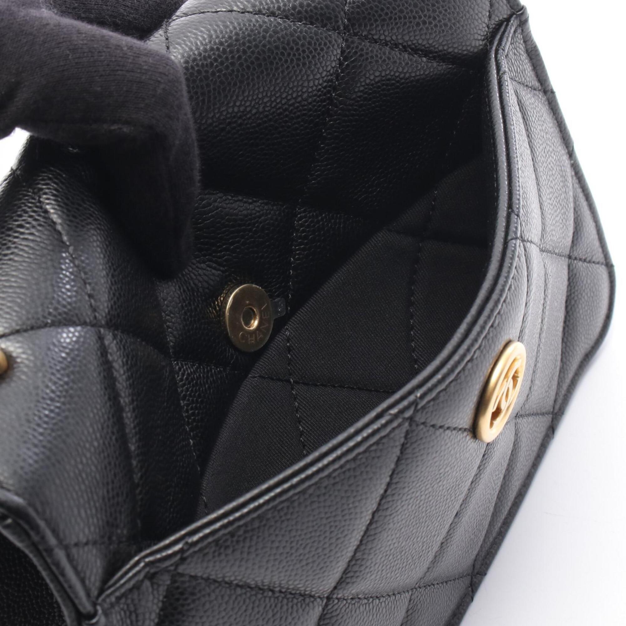 Chanel Matelasse Black Grained Calfskin Handbag Shoulder Bag (Pre-Owned)
