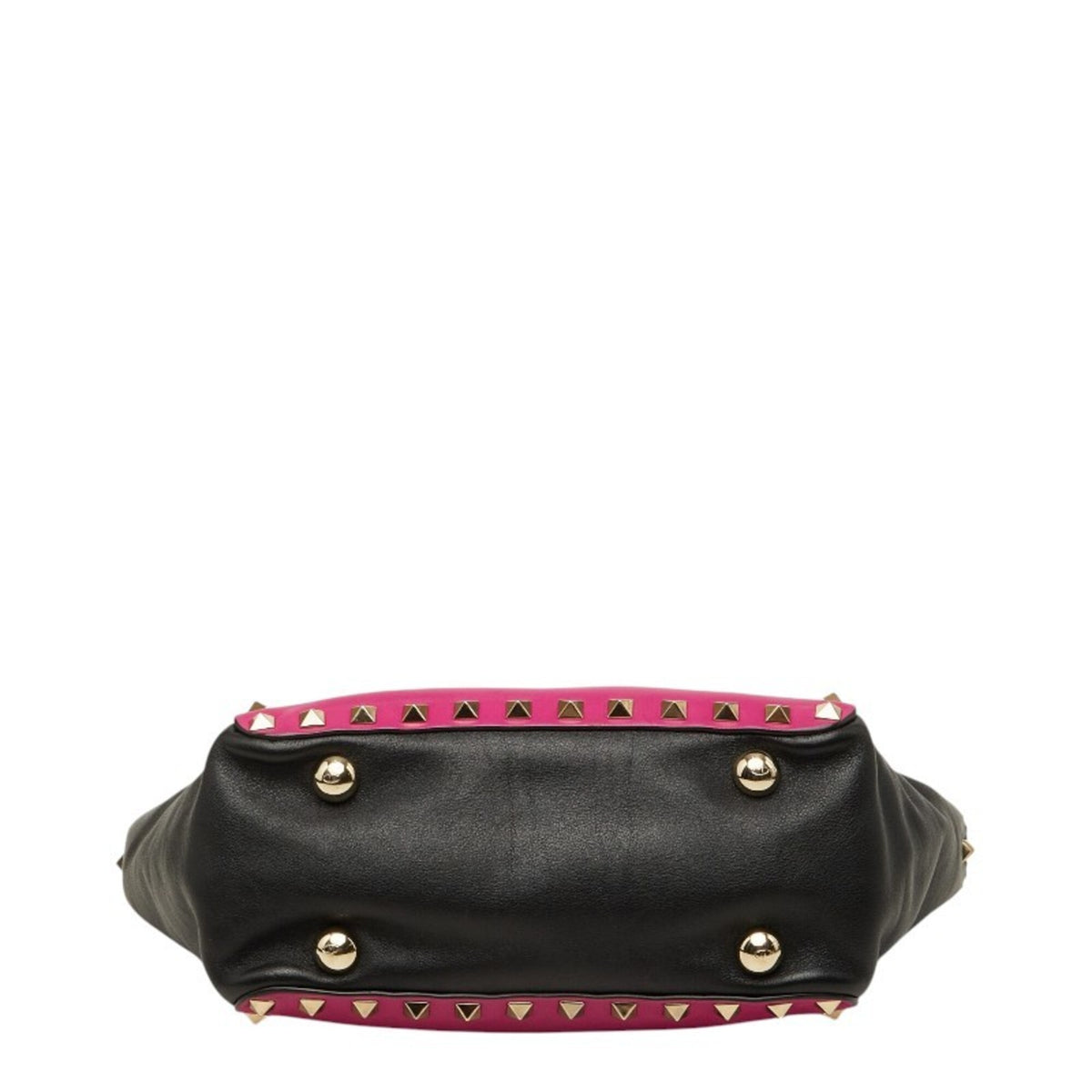 Valentino Black Pink Leather Handbag Shoulder Bag (Pre-Owned)