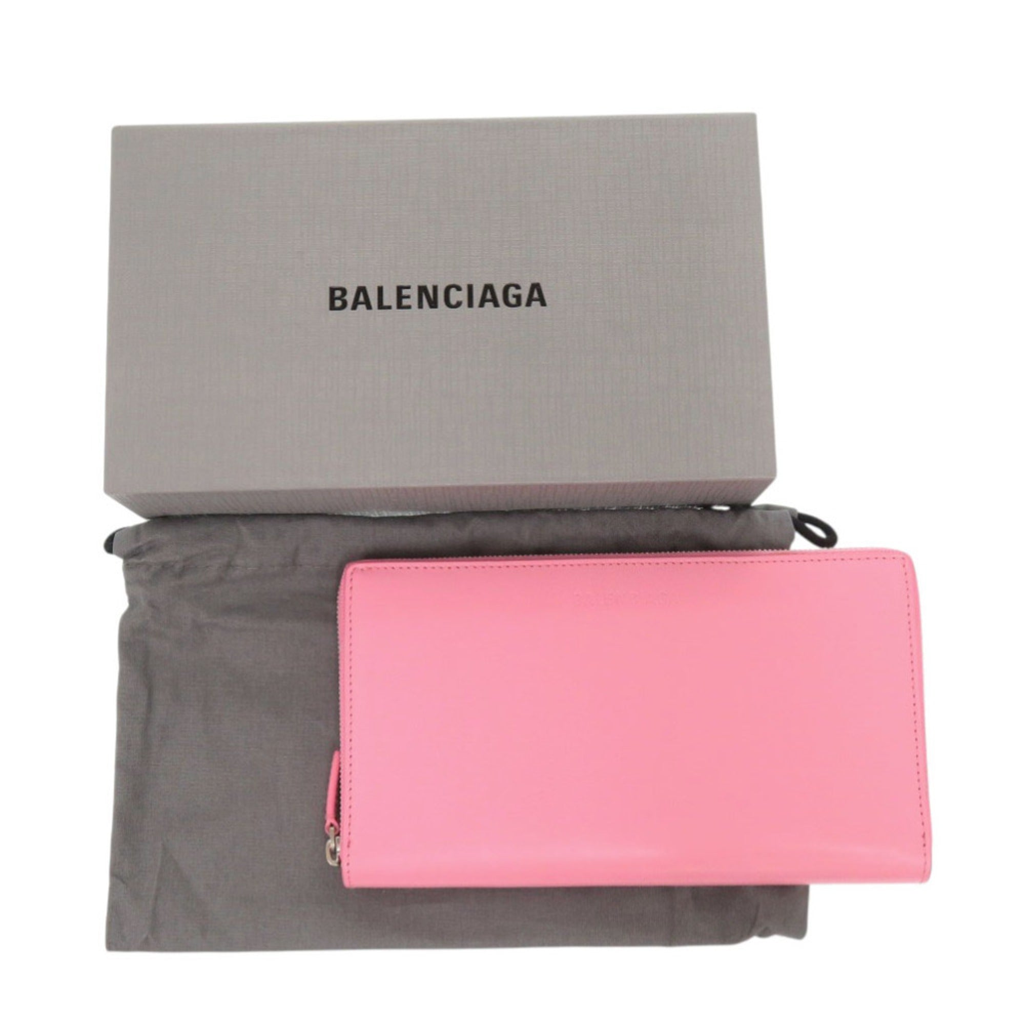 Balenciaga Pink Leather Long Wallet (Bi-Fold) (Pre-Owned)