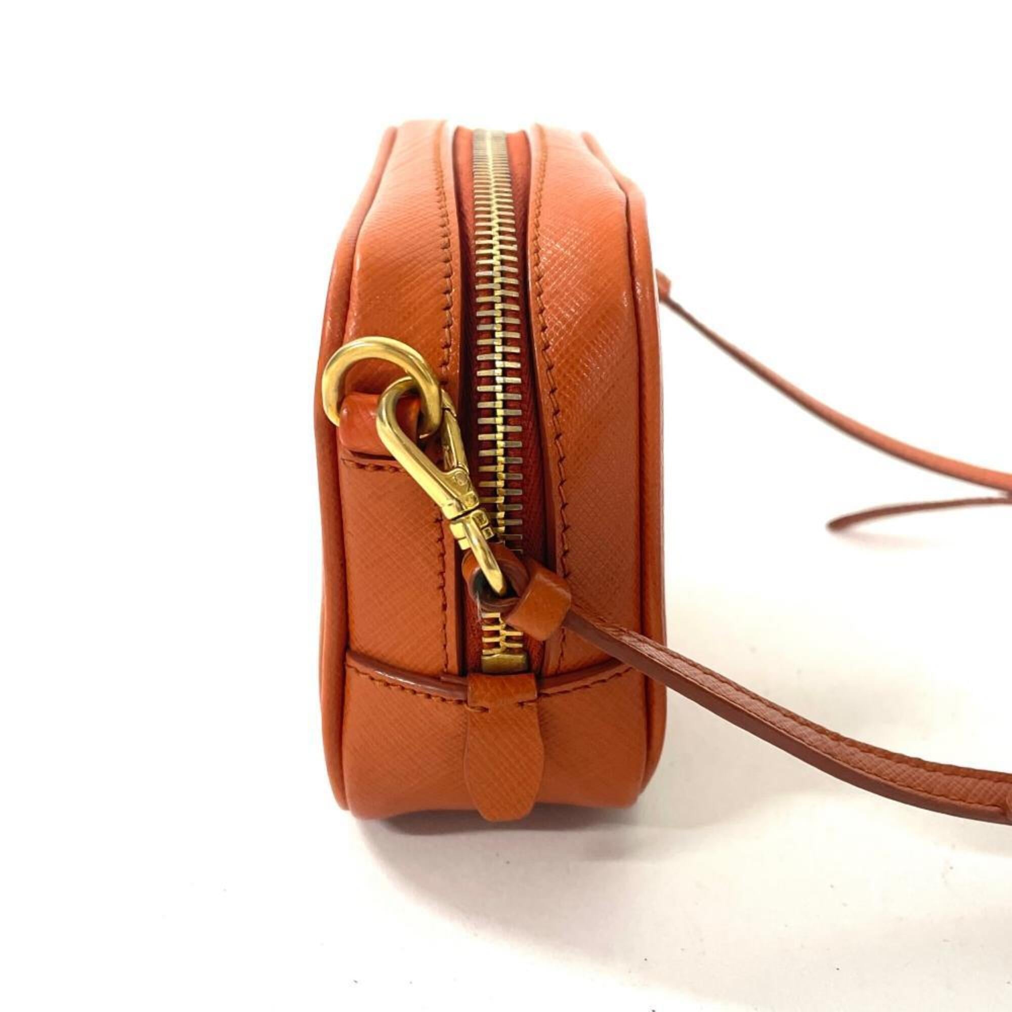 Prada Orange Saffiano Triangle Shoulder Bag (Pre-Owned)