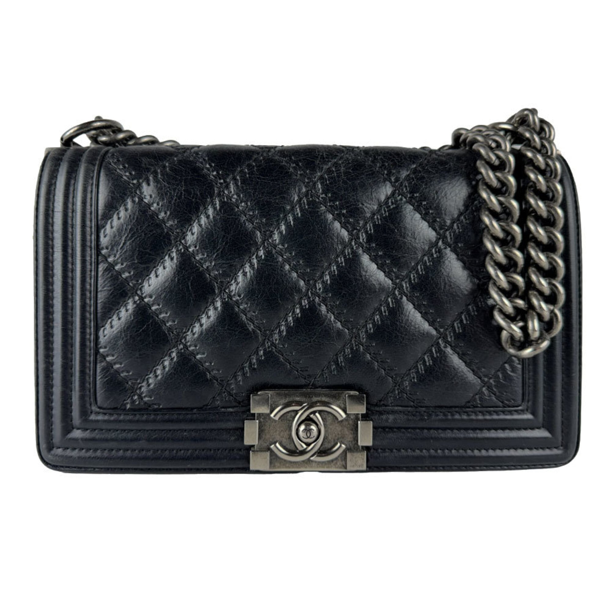 Chanel Black Leather Shoulder Bag (Pre-Owned)