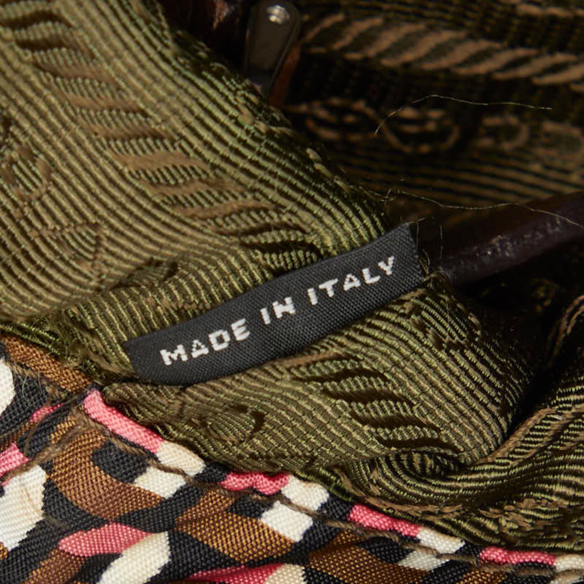 Prada Brown Pink Nylon Leather Backpack (Pre-Owned)