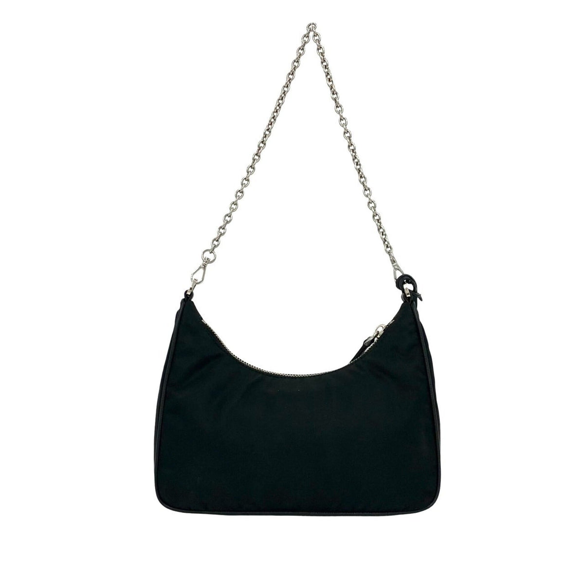 Prada Black Nylon Leather Pouch Shoulder Bag (Pre-Owned)