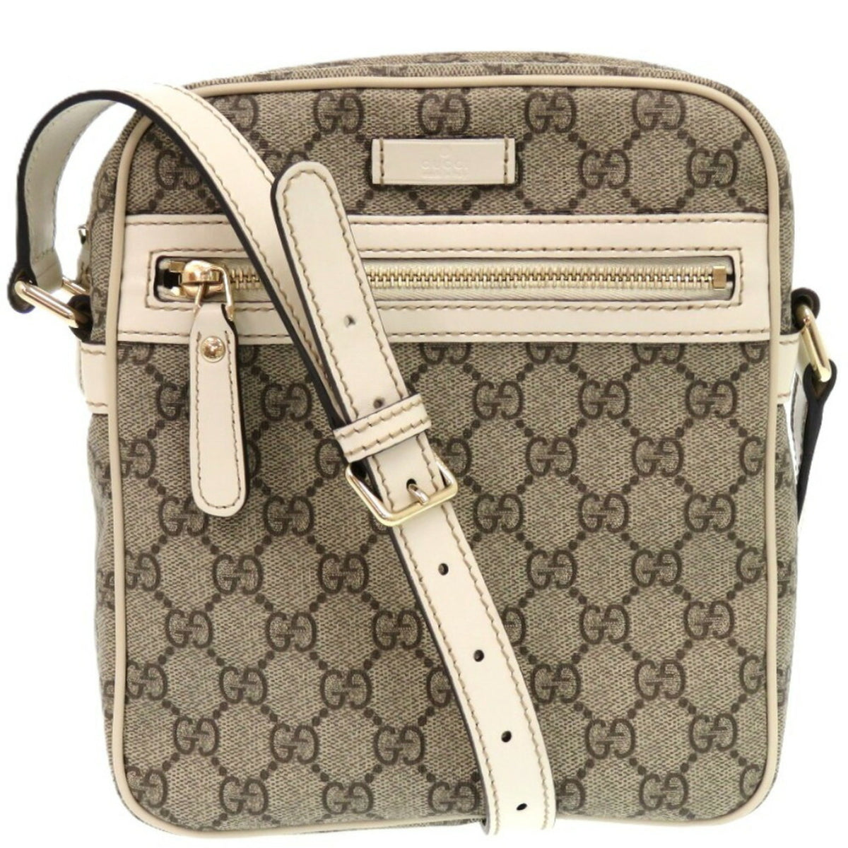 Gucci Brown Ivory Gg Supreme Pvc Shoulder Bag (Pre-Owned)