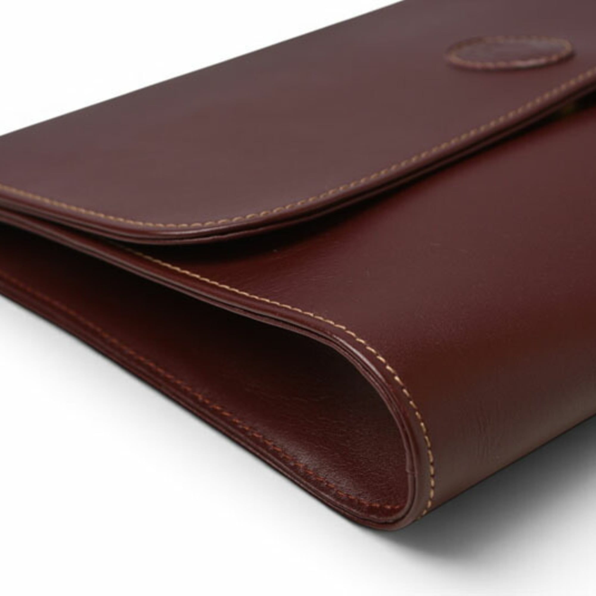 Cartier Must Bordeaux Leather Clutch Bag (Pre-Owned)