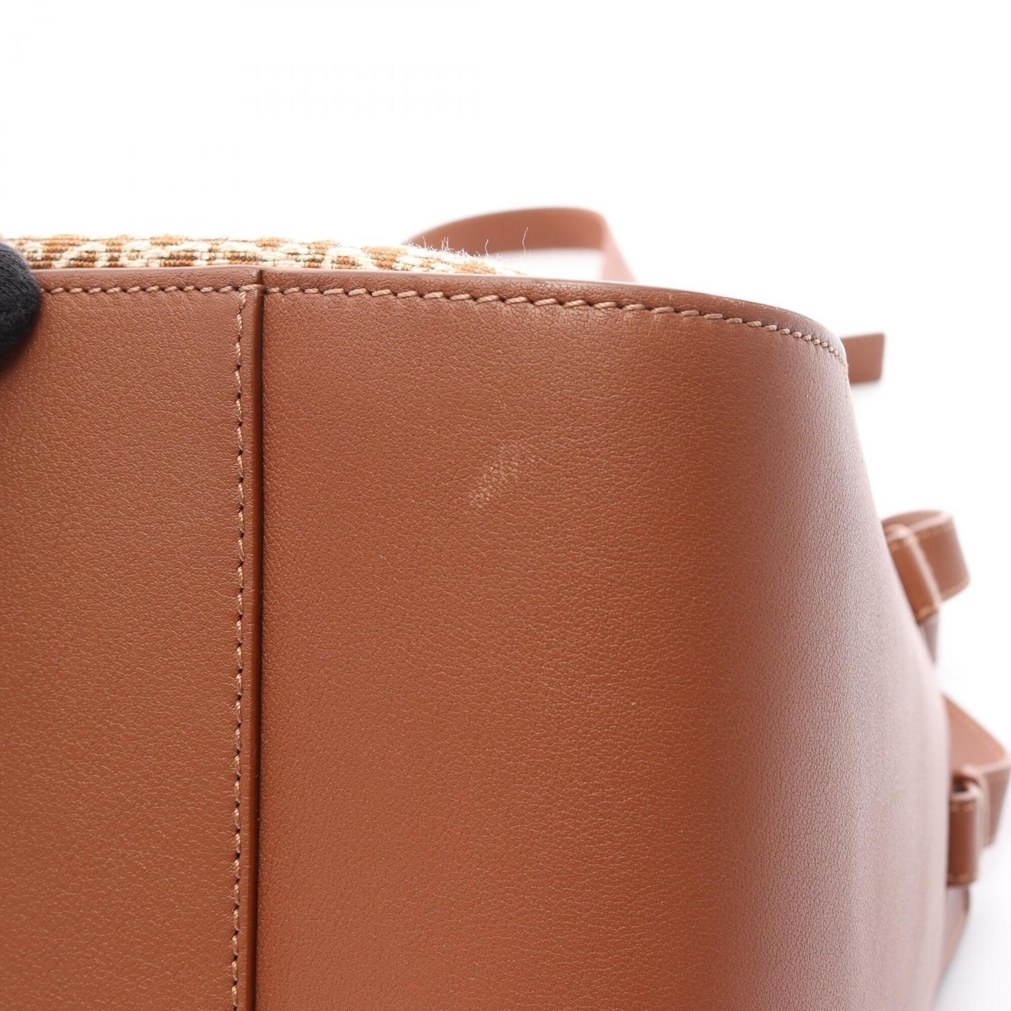 Loewe Brown White Leather Handbag (Pre-Owned)