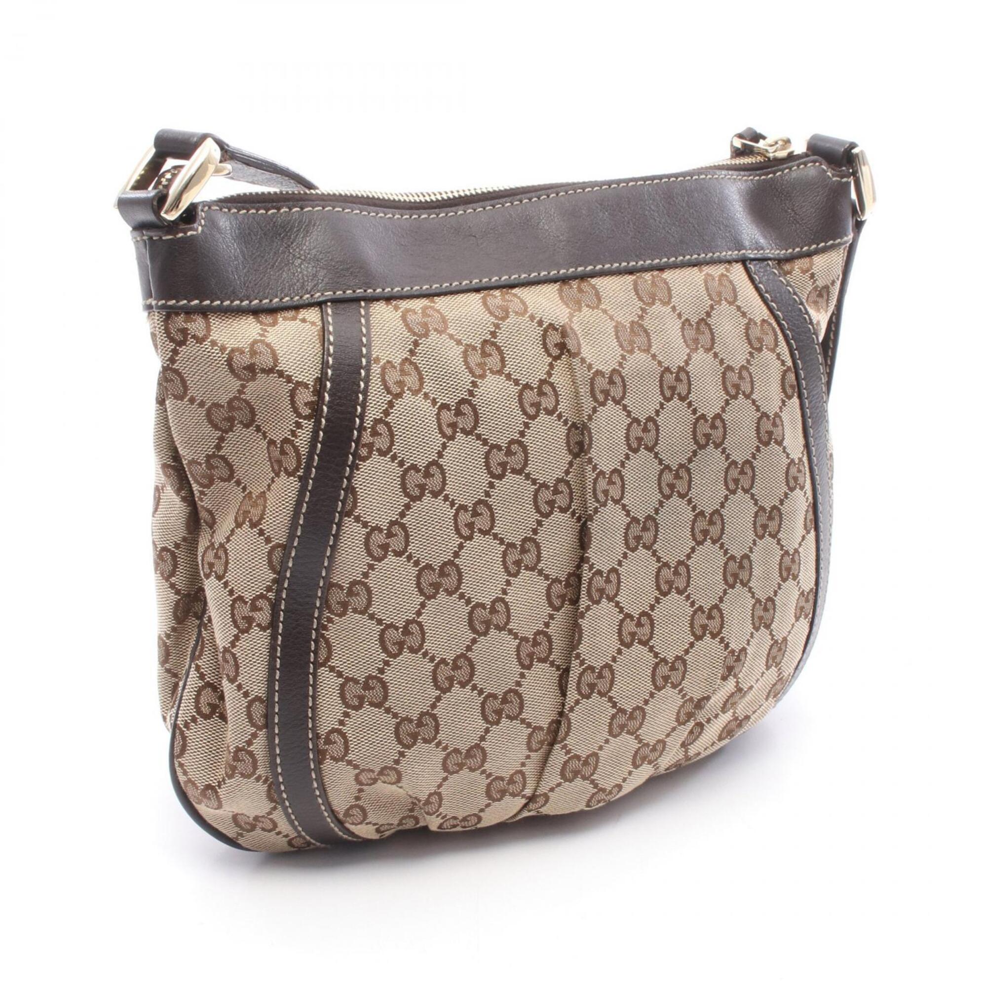 Gucci Abbey Beige Brown Gg Canvas Handbag Shoulder Bag (Pre-Owned)