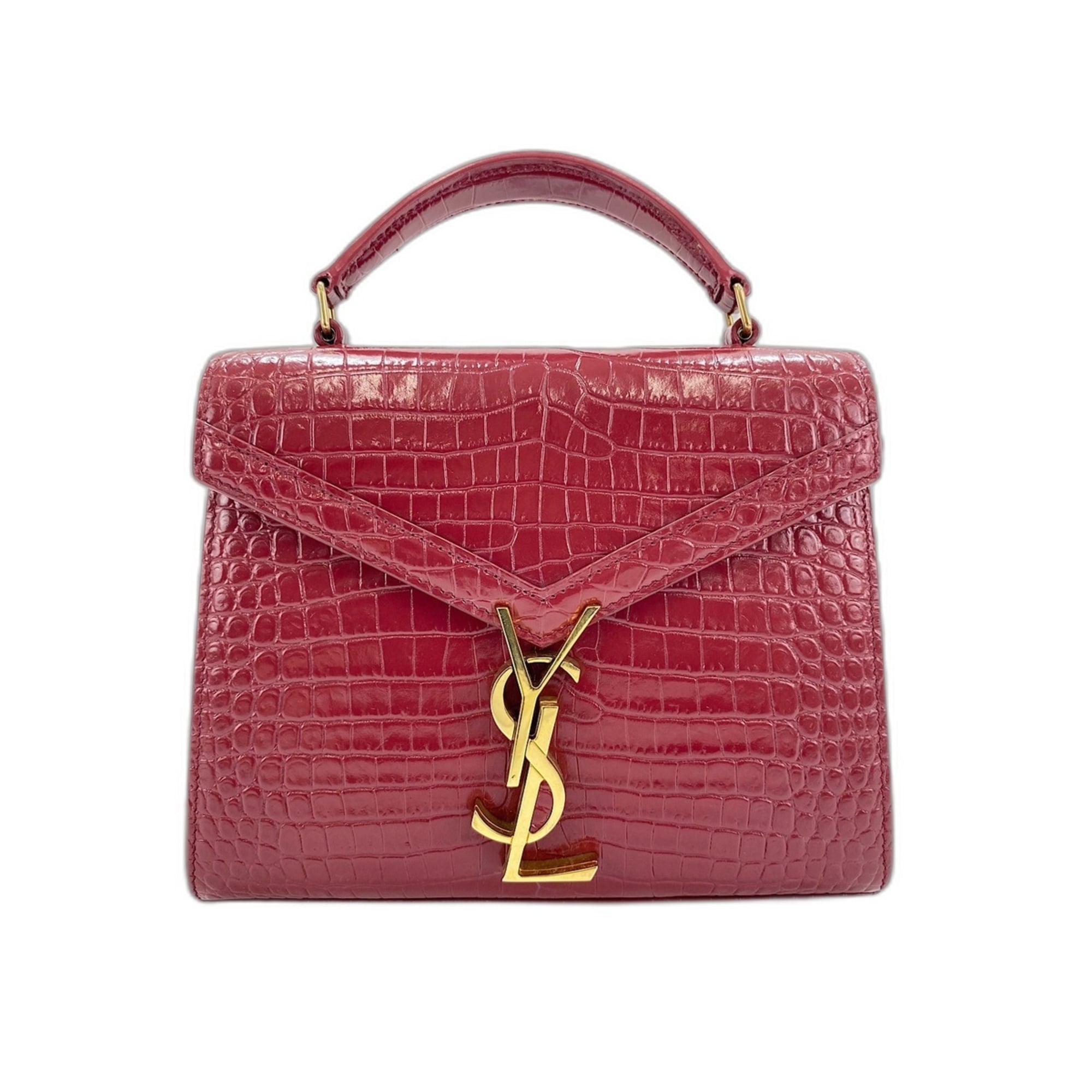 Yves Saint Laurent Red Color Leather Shoulder Bag (Pre-Owned)