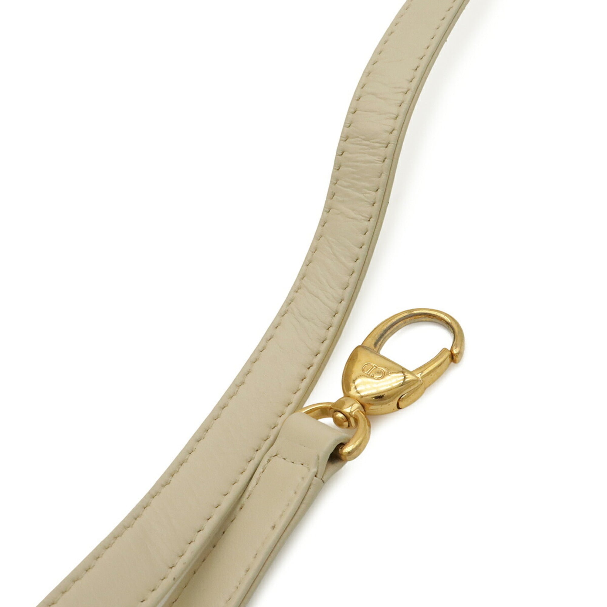 Christian Dior Cream Leather Handbag Shoulder Bag (Pre-Owned)