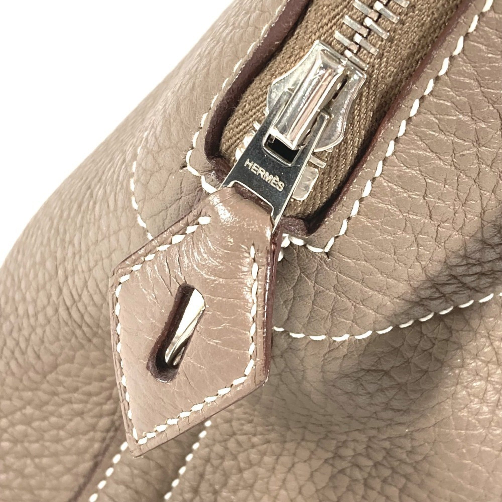 Hermes Bolide Etoupe Gray Gray Taurillon Clemence Leather Handbag Shoulder Bag Tote Bag (Pre-Owned)