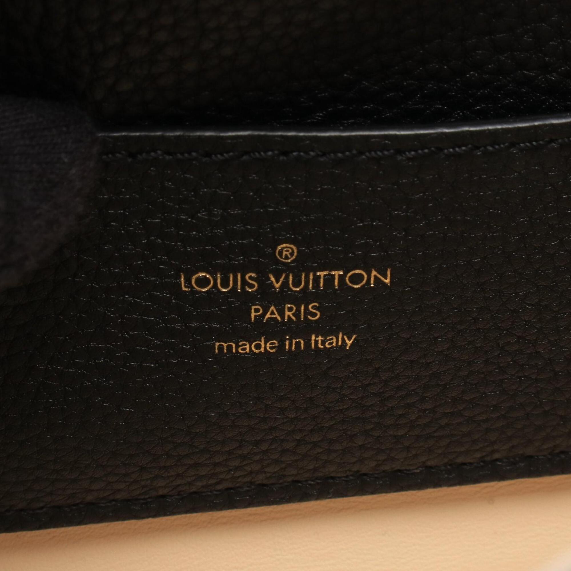 Louis Vuitton Black Noir Leather Handbag Shoulder Bag (Pre-Owned)