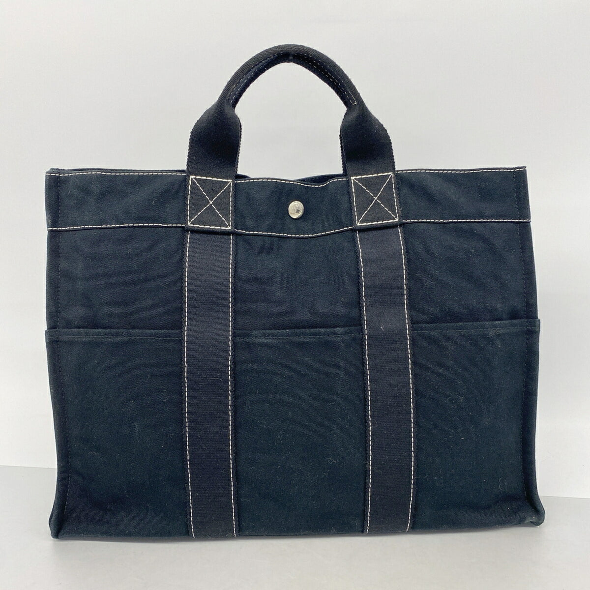 Hermes Black Canvas Tote Bag (Pre-Owned)