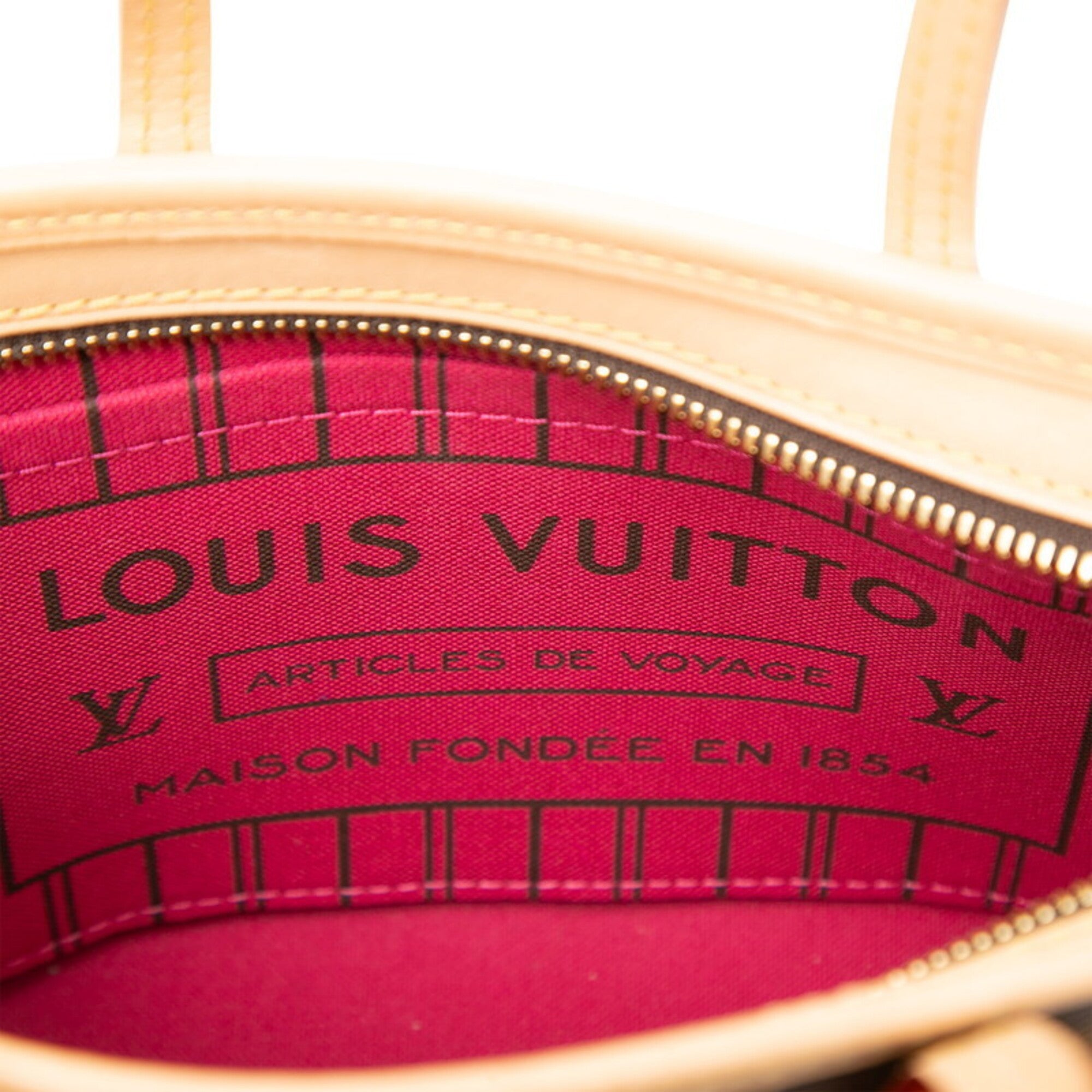 Louis Vuitton Brown Pink Pvc Leather Handbag Pouch Shoulder Bag (Pre-Owned)