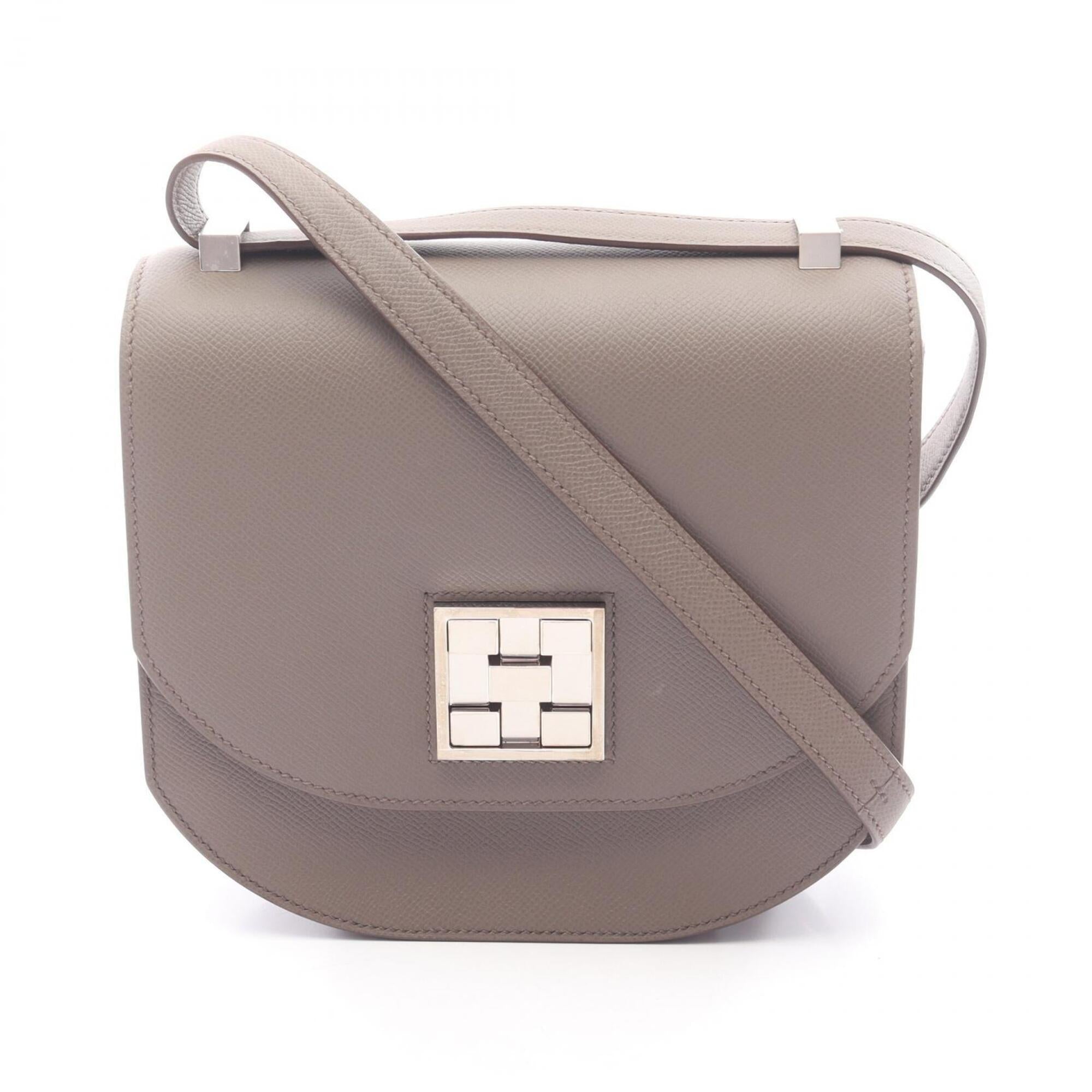 Hermes Beige Etain Epsom Leather Jersey Handbag Shoulder Bag (Pre-Owned)