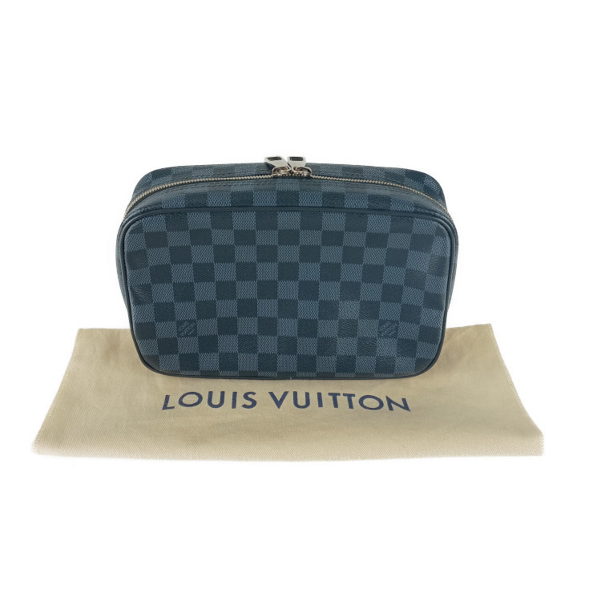 Louis Vuitton Damier Cobalt Navy Canvas Clutch Bag Pouch (Pre-Owned)