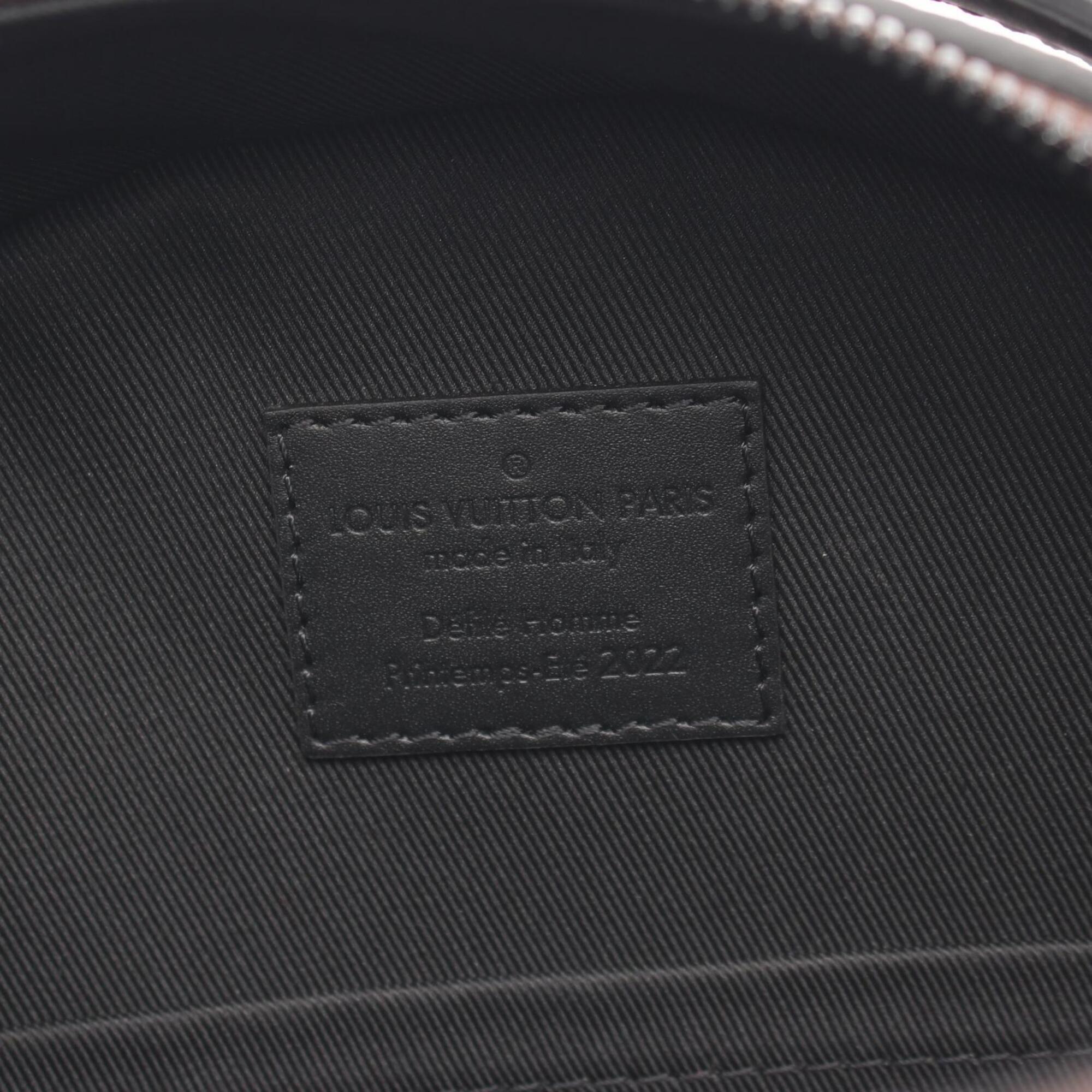 Louis Vuitton Black Brown Coated Canvas Leather Handbag (Pre-Owned)