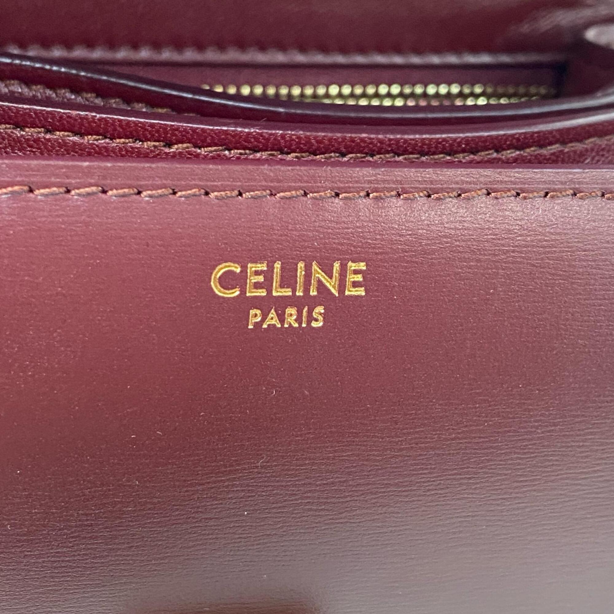 Celine Bordeaux Leather Shoulder Bag (Pre-Owned)