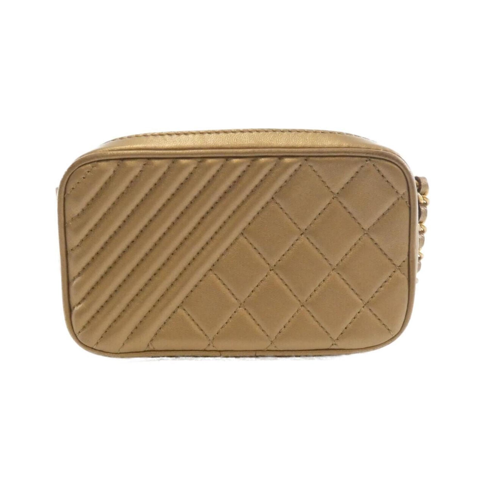 Chanel Gold Leather Shoulder Bag (Pre-Owned)
