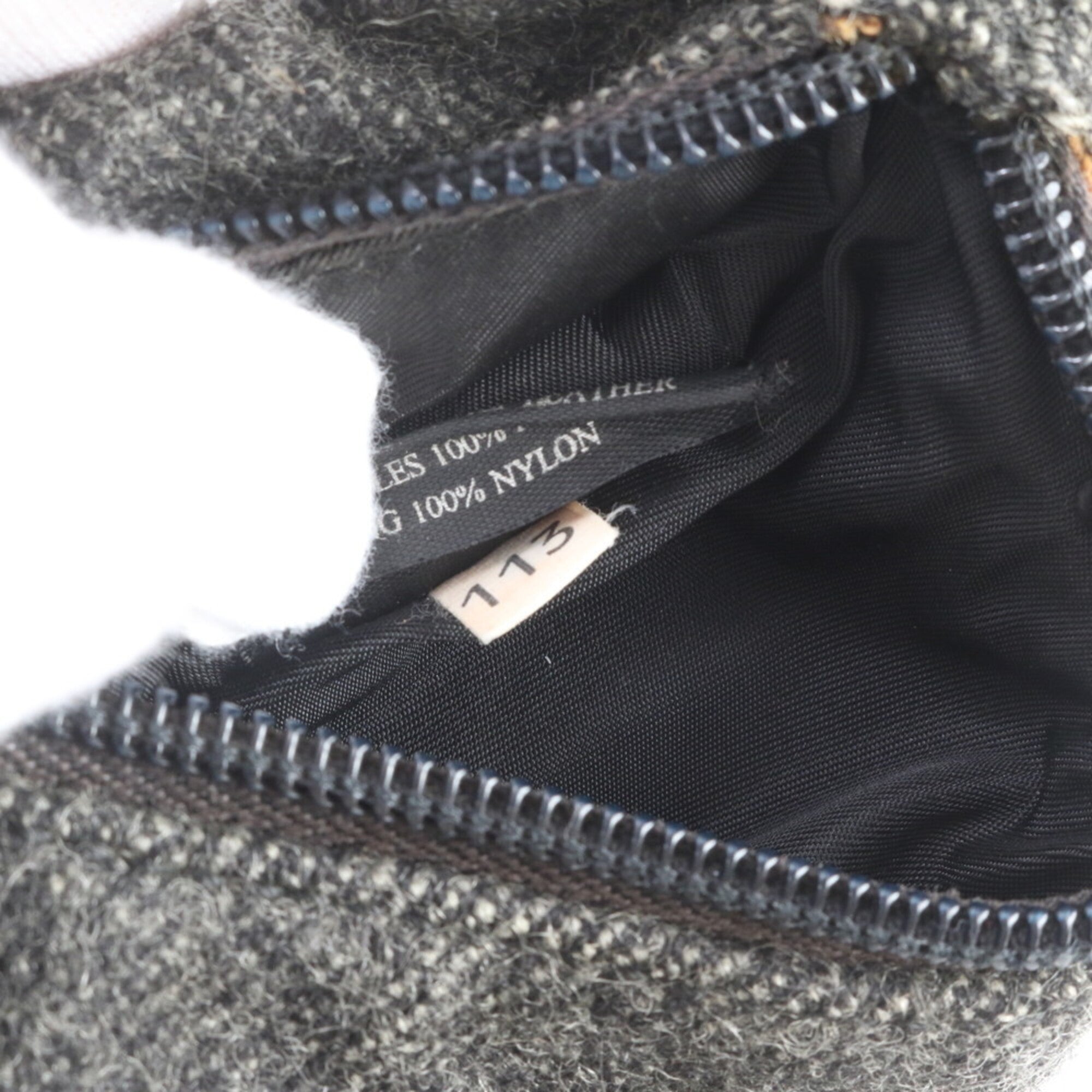 Prada Black Leather Canvas Handbag (Pre-Owned)