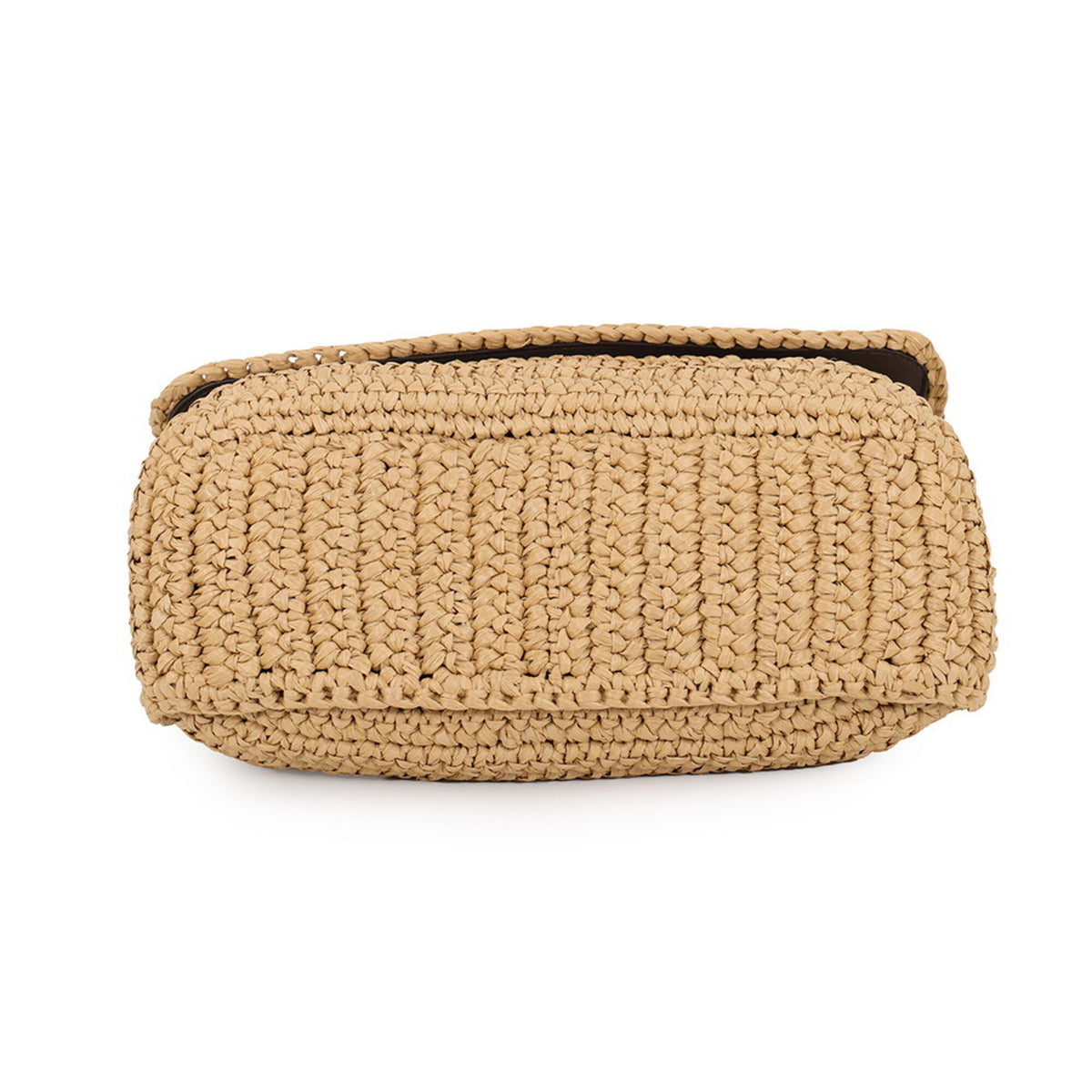 Yves Saint Laurent Beige Brown Raffia Leather Handbag Shoulder Bag (Pre-Owned)