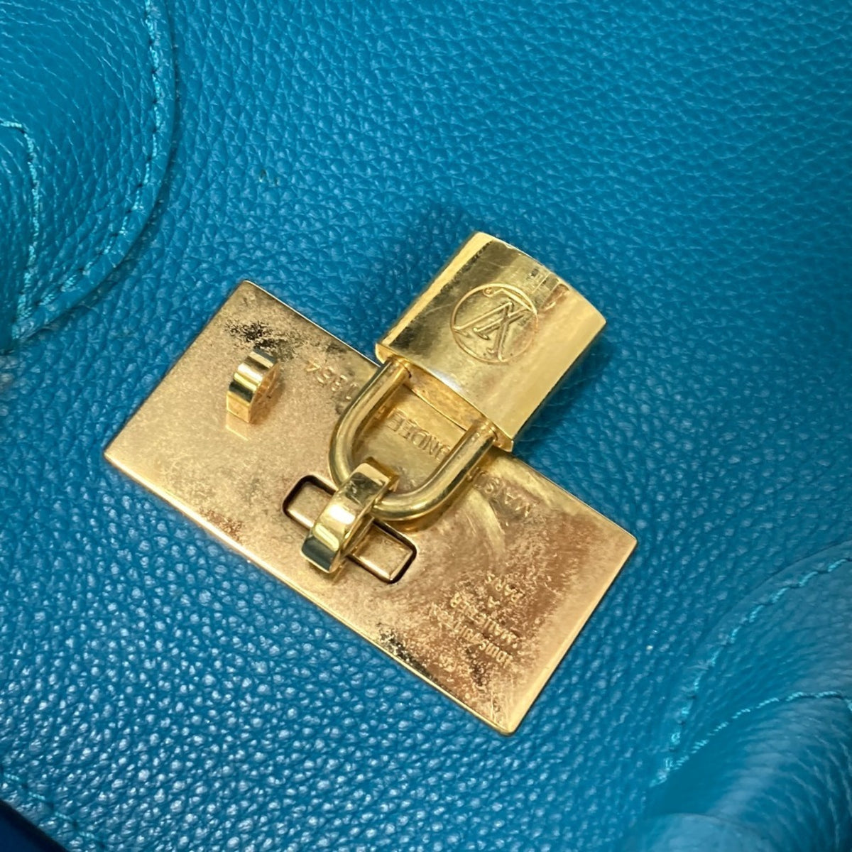 Louis Vuitton Blue Leather Handbag Shoulder Bag Tote Bag (Pre-Owned)